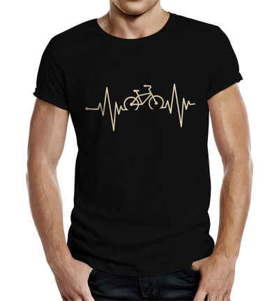 RAHMENLOS® T-Shirt für Radfahrer: Herzschlag Fahrradfahrer