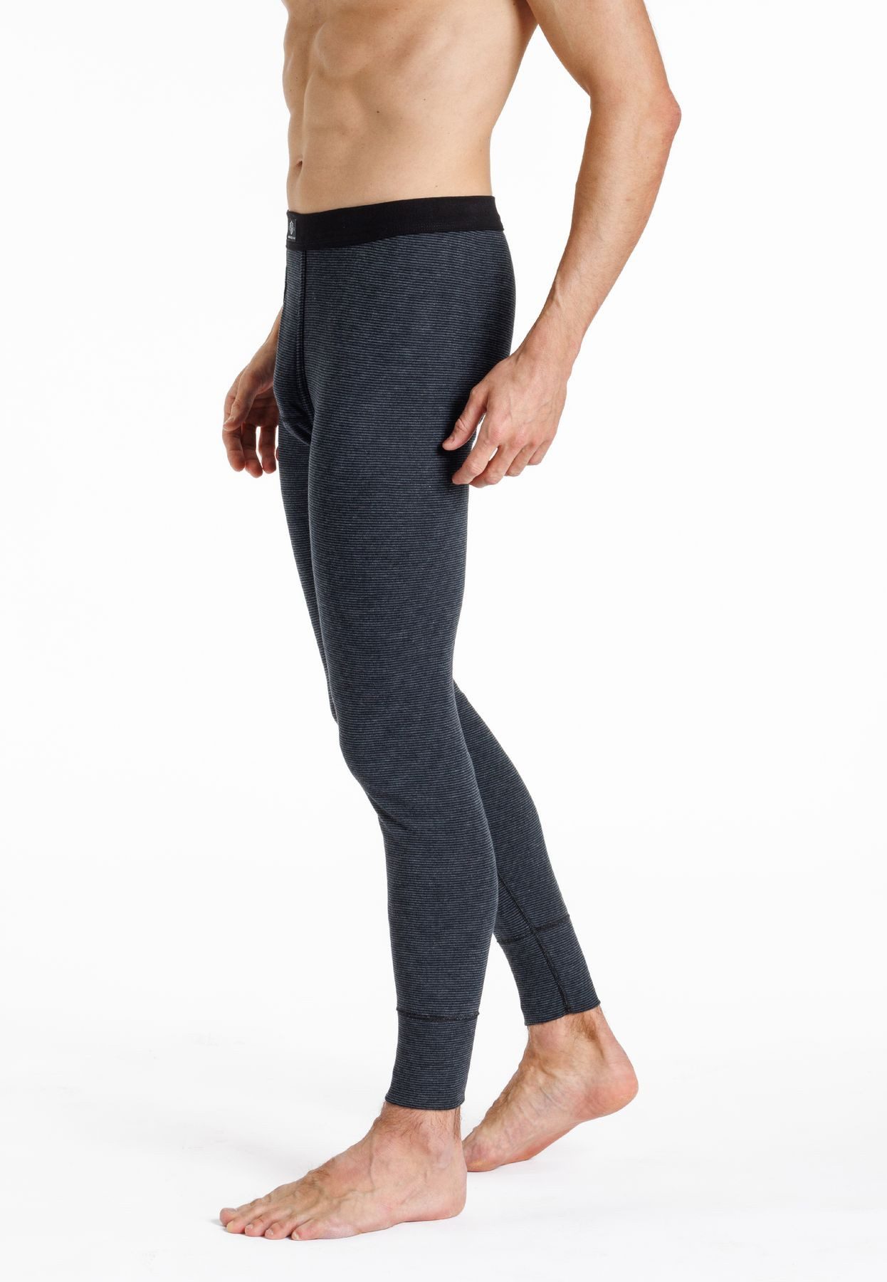 HAASIS Bodywear 1919 Lange Unterhose Herren Hose lang m. Eingriff Clima Comfort 77293071-schwarz (Packung, 1-St., 2er Pack) Pflegeleichte Hose lang, Weichbund, m. Eingriff