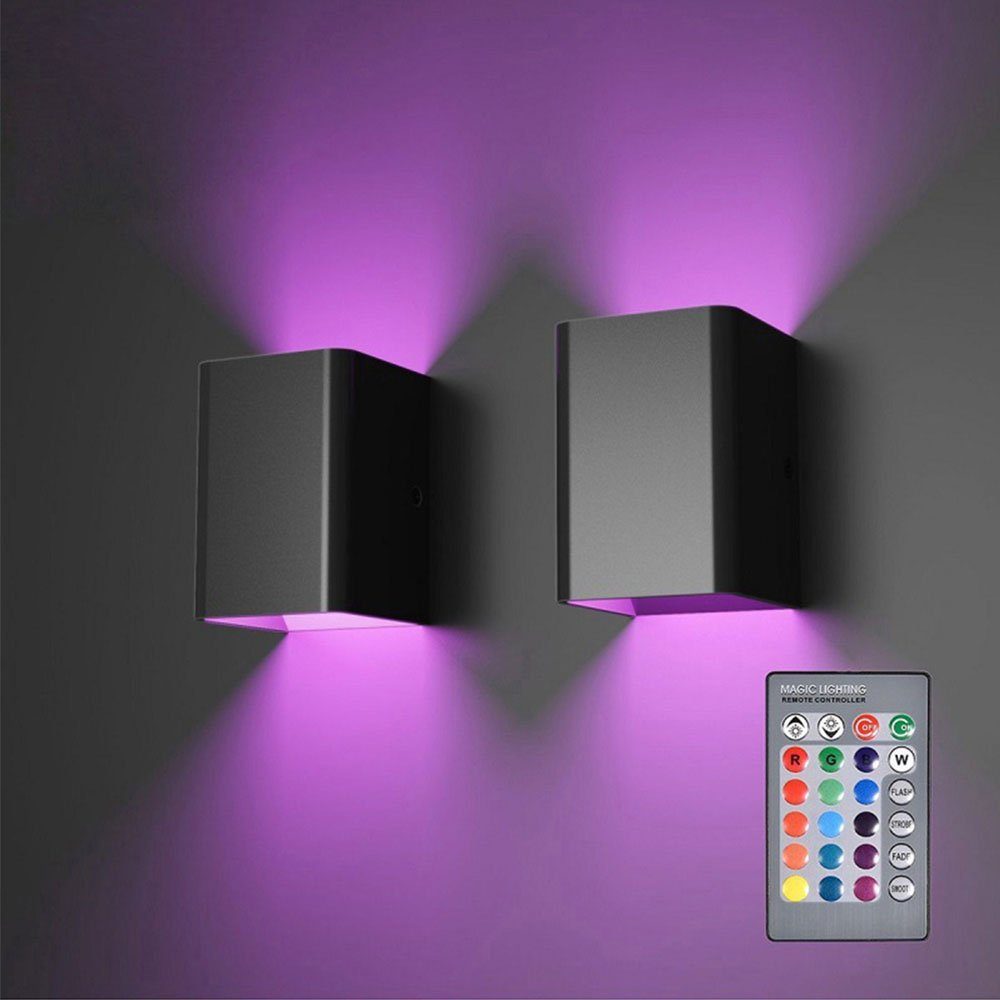 Hofstein Wandleuchte Up&down – Blau/magenta – Für Wohnzimmer, Flur & Küche – Modernes Design