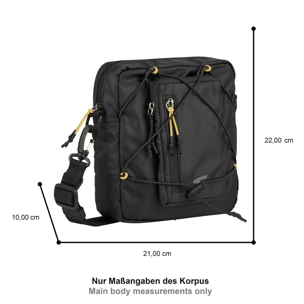 camel active Umhängetasche Shores (Set, 2-tlg., abnehmbare Reißverschlusstasche vorne), Ultraleicht mit sportiver Schnürung abnehmbare Pouch & Reflektdetails