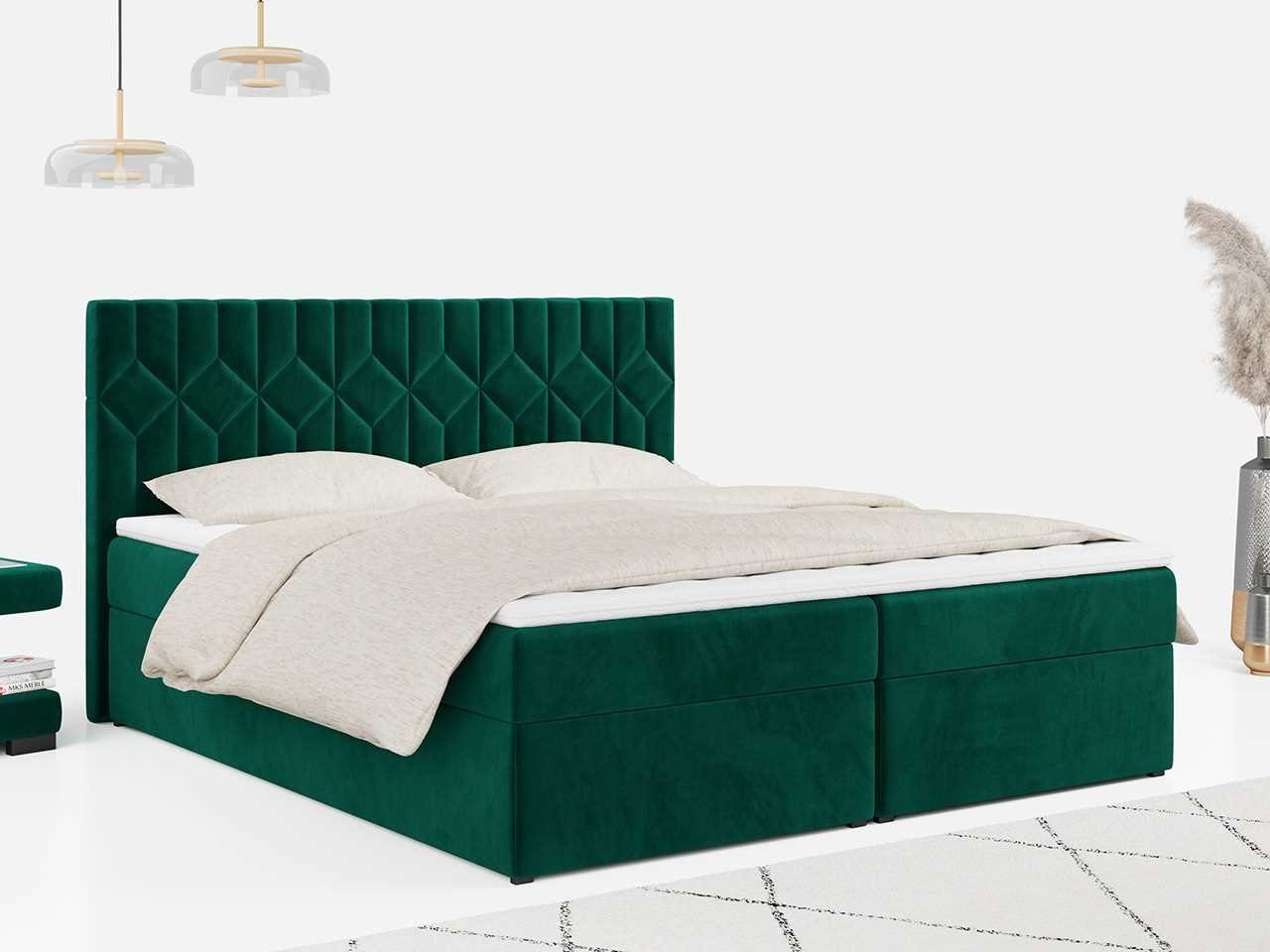 Schlafzimmer, mit MÖBEL Doppelbett Multipocket-Matratze MKS 5, für STELLE Kopfstütze, Boxspringbett