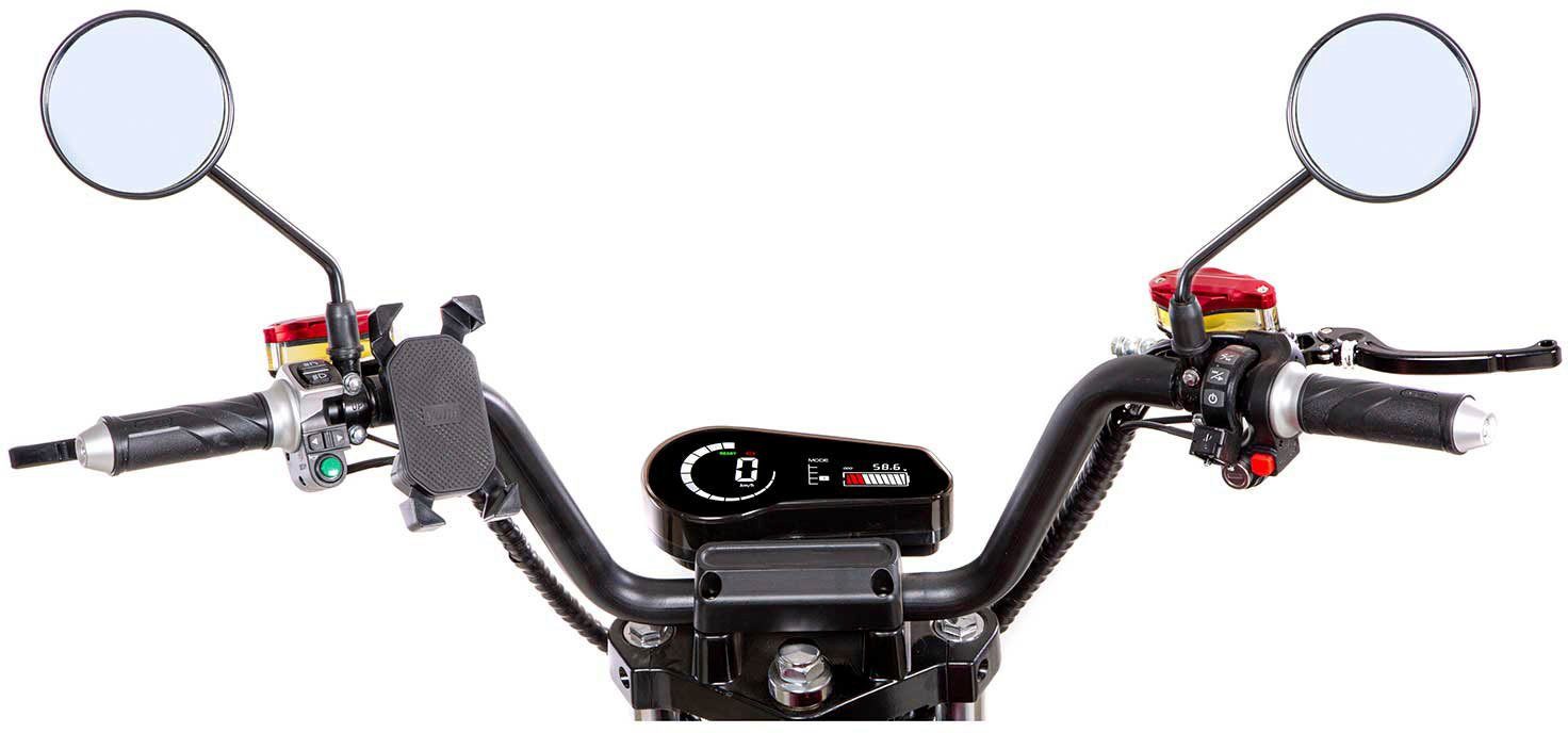 schwarz SXT Scooters XL Chopper Ah-Akku km/h, mit PRO, 30 E-Motorroller matt 45