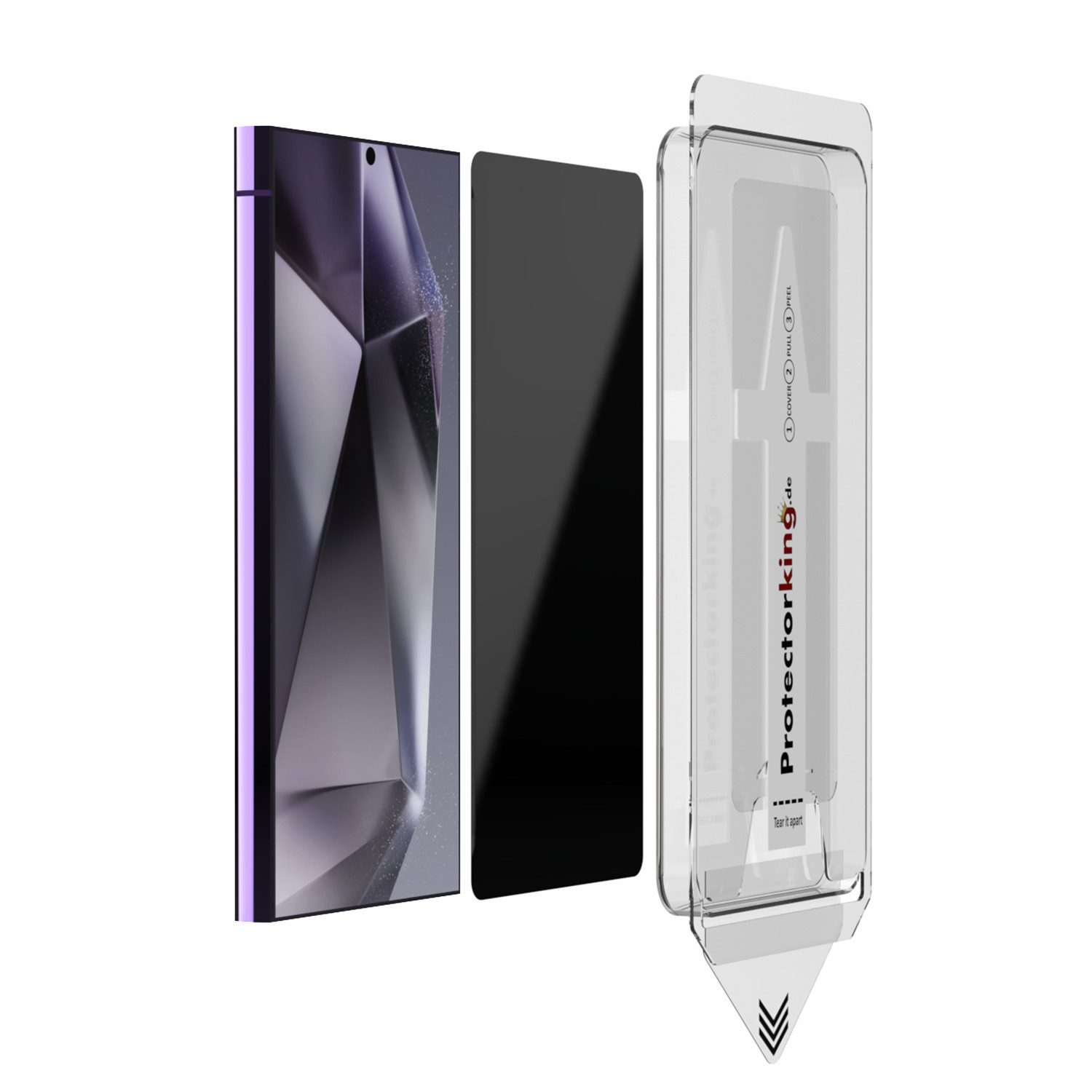 Protectorking Displayschutzfolie 1x Blickschutz 9H Panzerglas Anti-Spy Sichtschutz Displayschutz für Samsung Galaxy S25 Ultra, 1-Stück, 1 Stück, Blickschutz, Staubfreie, Schmutzfrei, Blasenfrei, mit Montagehilfe