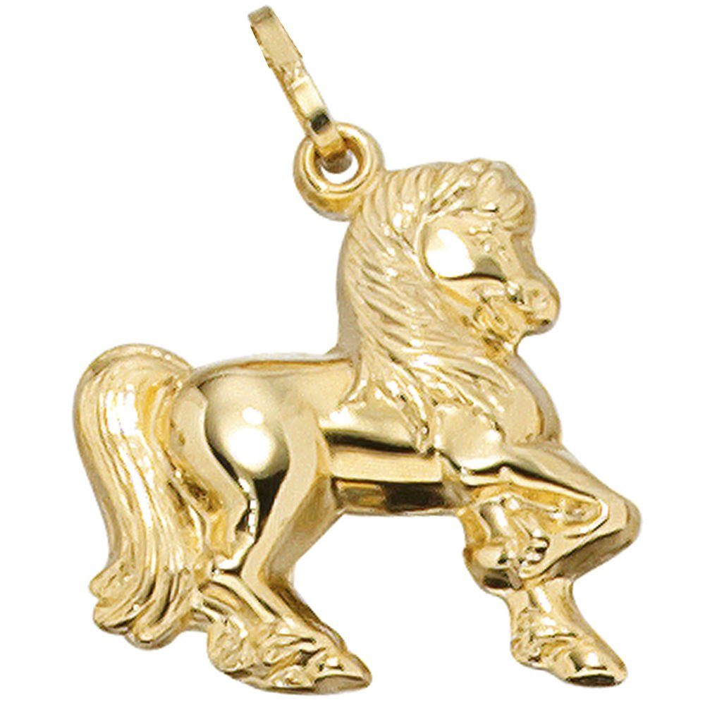 Schmuck Krone Kettenanhänger Goldanhänger Schmuck Anhänger Pferd aus 333 Echt Gold Gelbgold Halsschmuck, Gold 333 | Kettenanhänger
