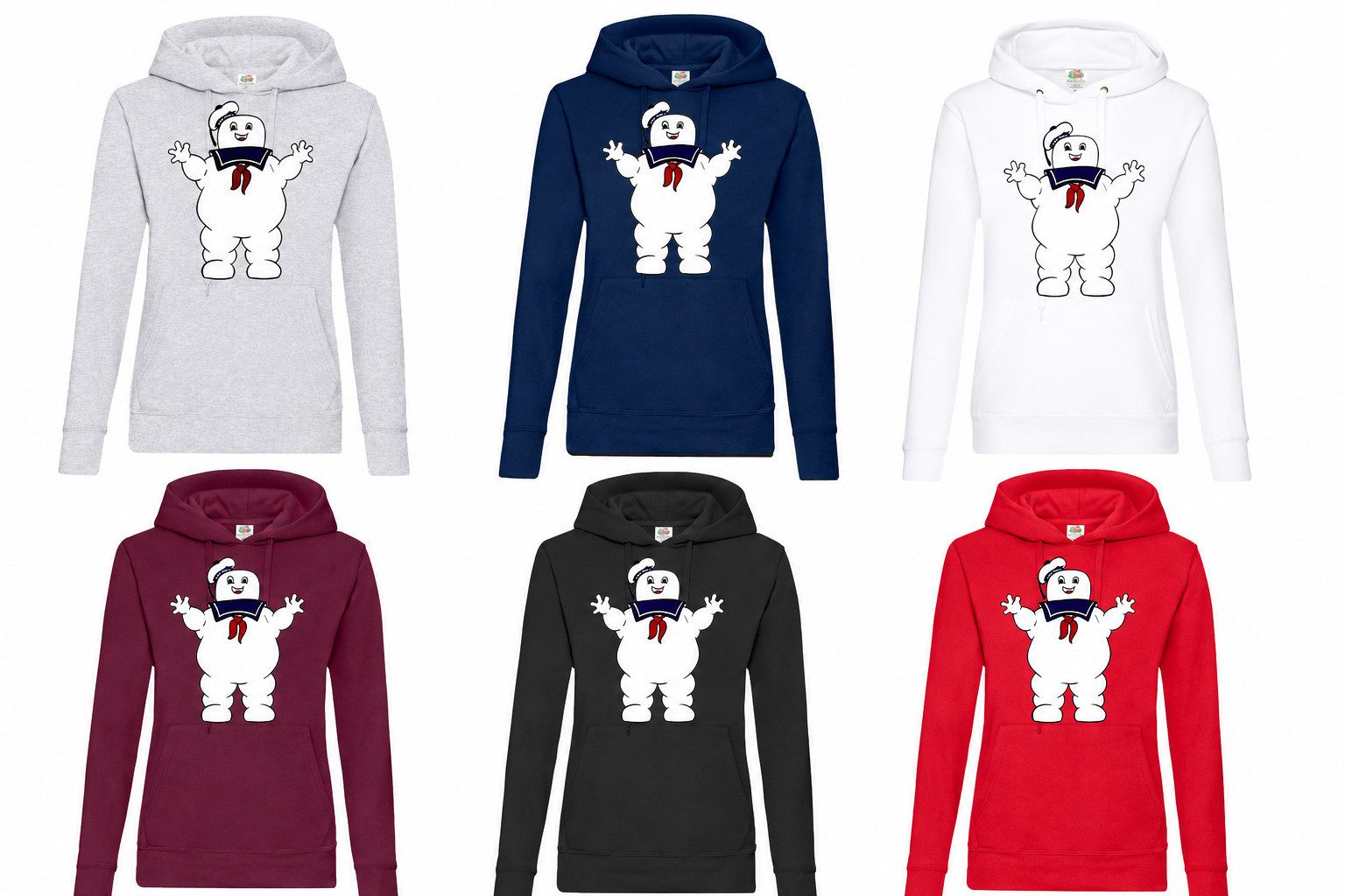 Blondie & Brownie Hoodie Damen Hoodie Marshmallow Kultfigur Print Kapuze Freizeit Nostalgie (Einzelstück, Einzelartikel) Retro Geisterjäger Kultfigur Edition