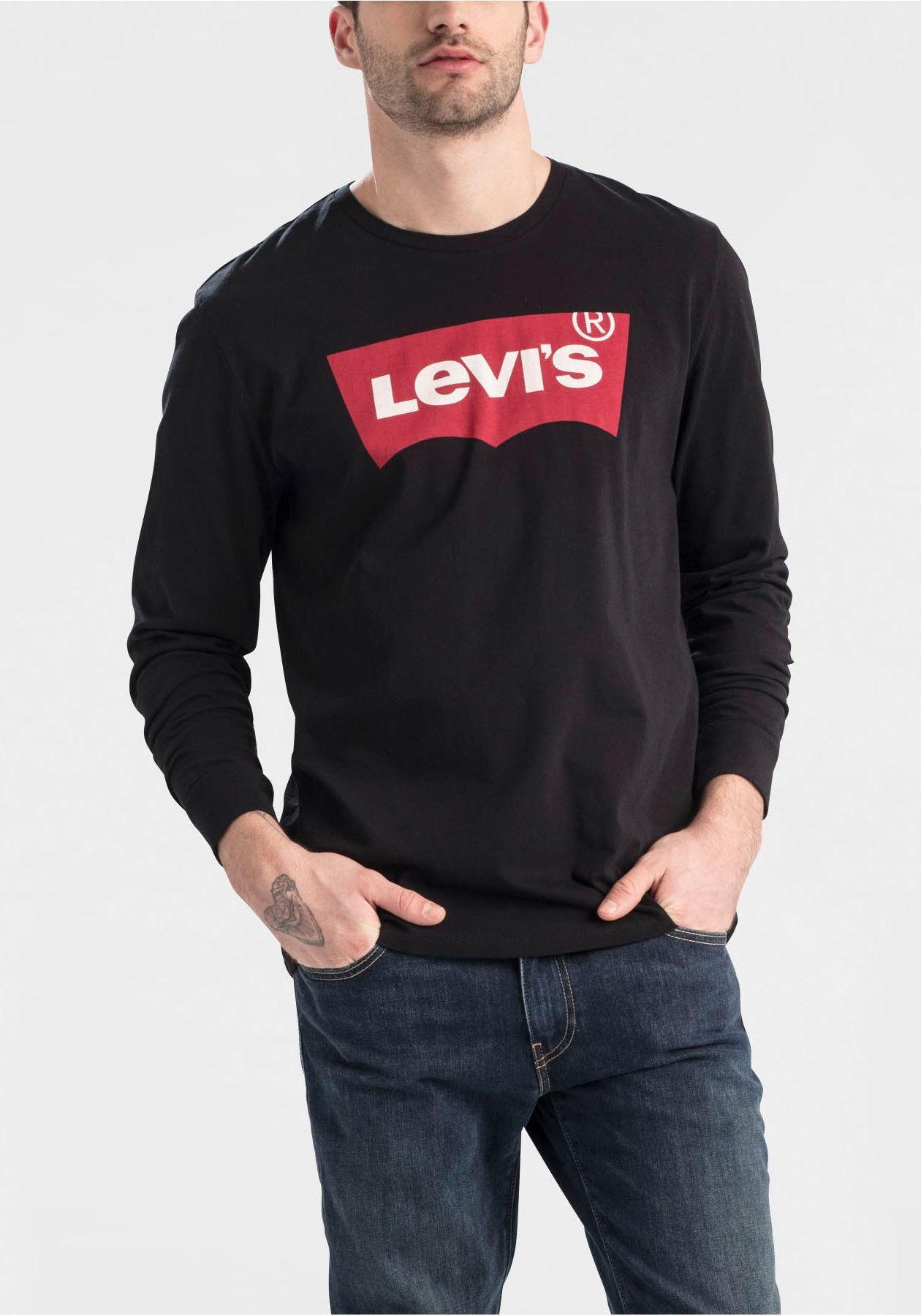mit Levi's® Langarmshirt Logo-Print schwarz