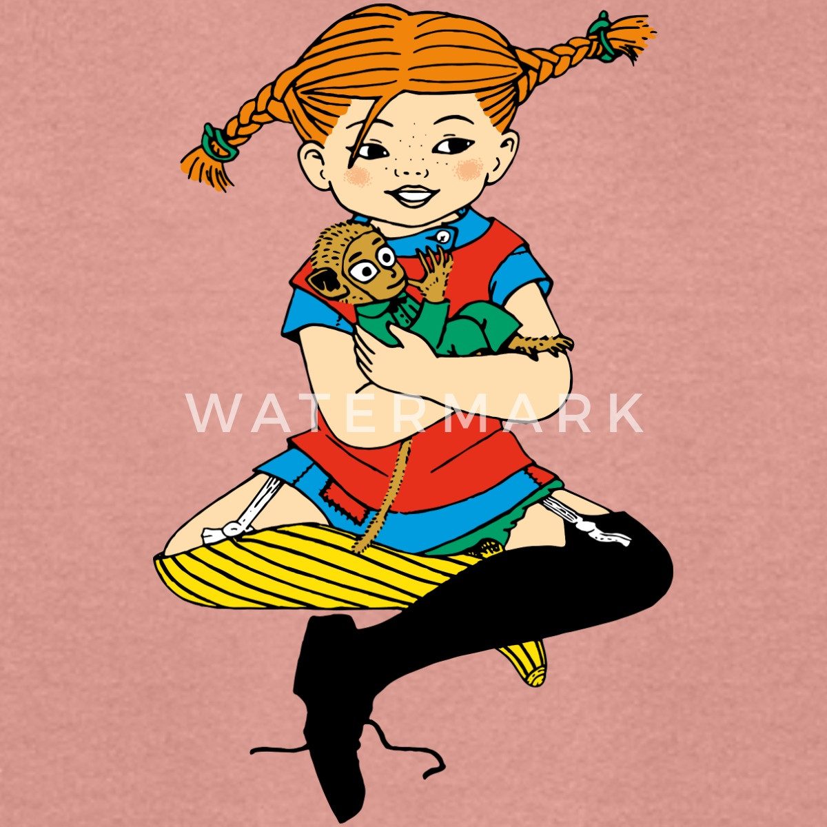 Spreadshirt Hoodie Pippi Langstrumpf Zusammen Mit Herr Nilsson Teenager Hoodie (1-tlg)