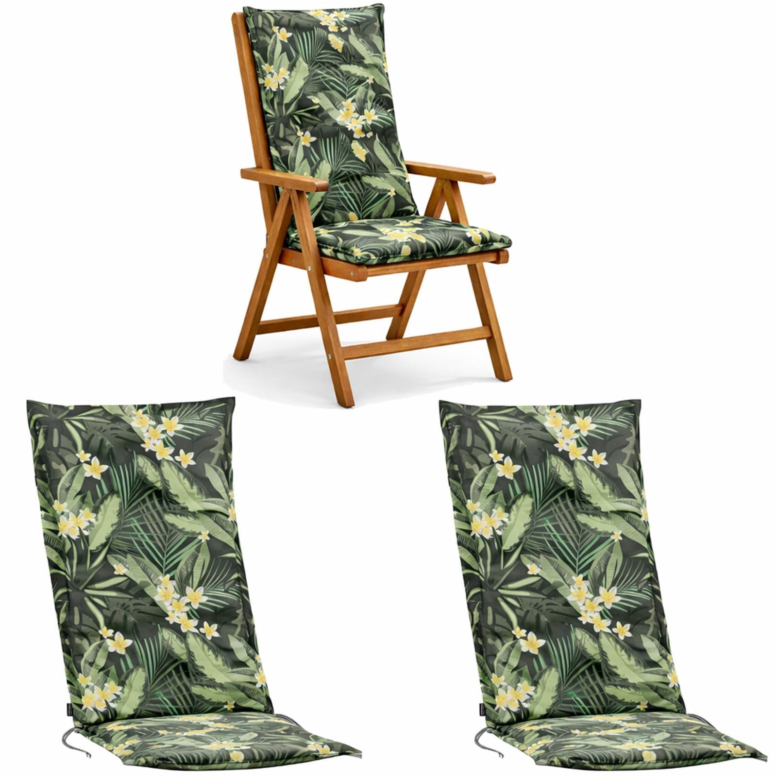 BURI Hochlehnerauflage Hochlehner Auflagen Sitzkissen Polster für Sessel Gartenstuhl Kissen, (2 St)