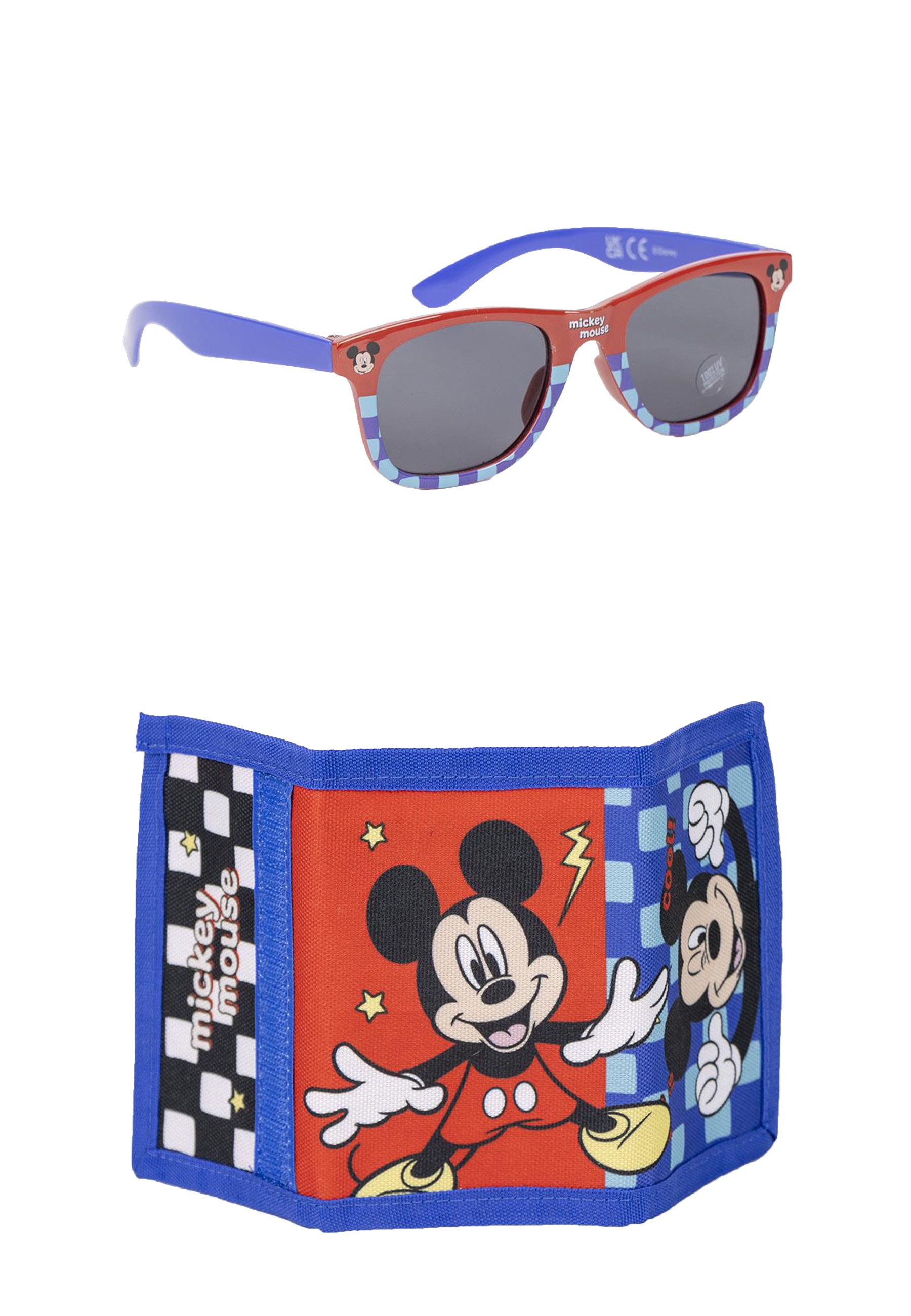 Disney Mickey Mouse Geldbörse Jungen Kinder Set Sonnenbrille Portemonnaie