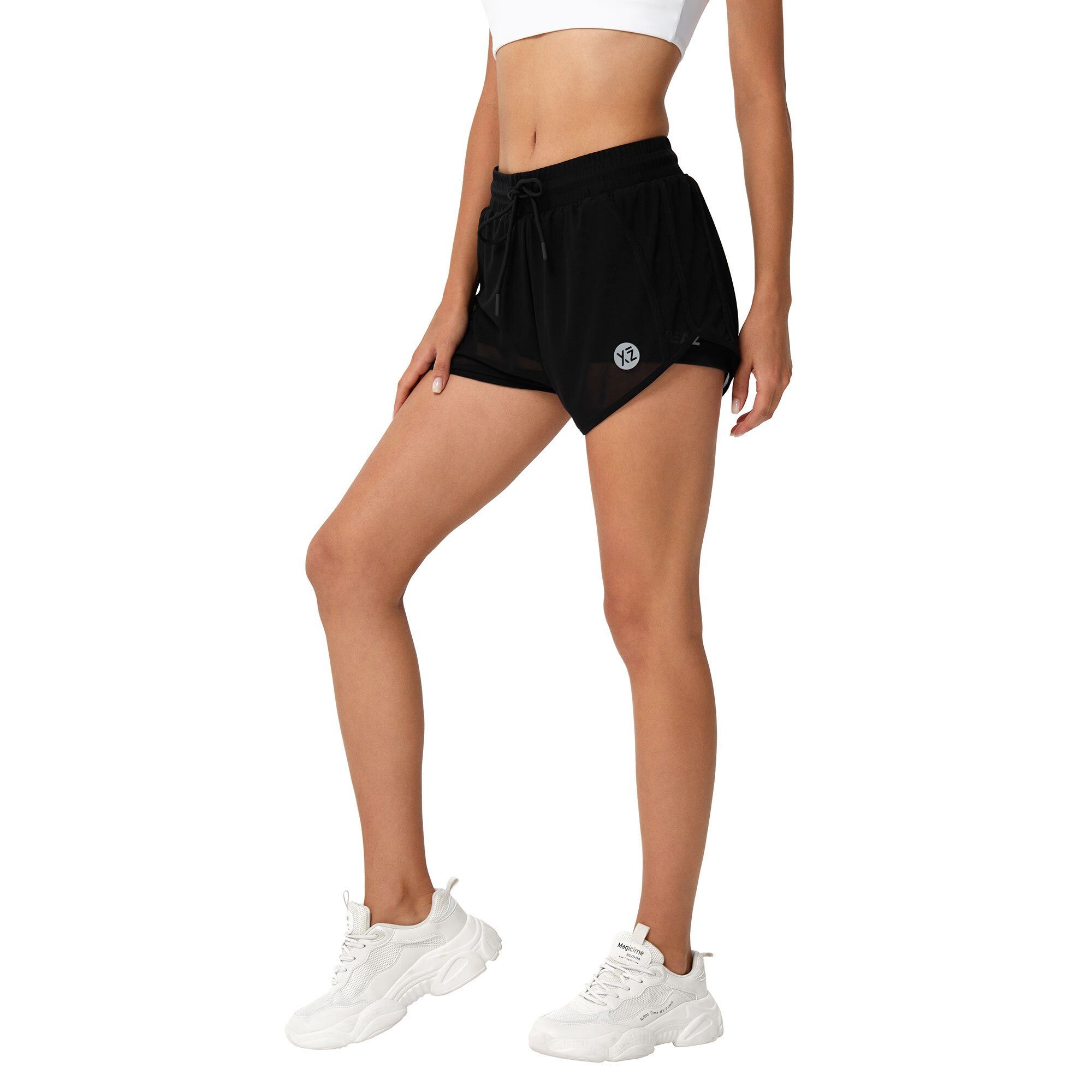 (2-tlg) schwarz YEAZ SQUAT shorts Yogashorts