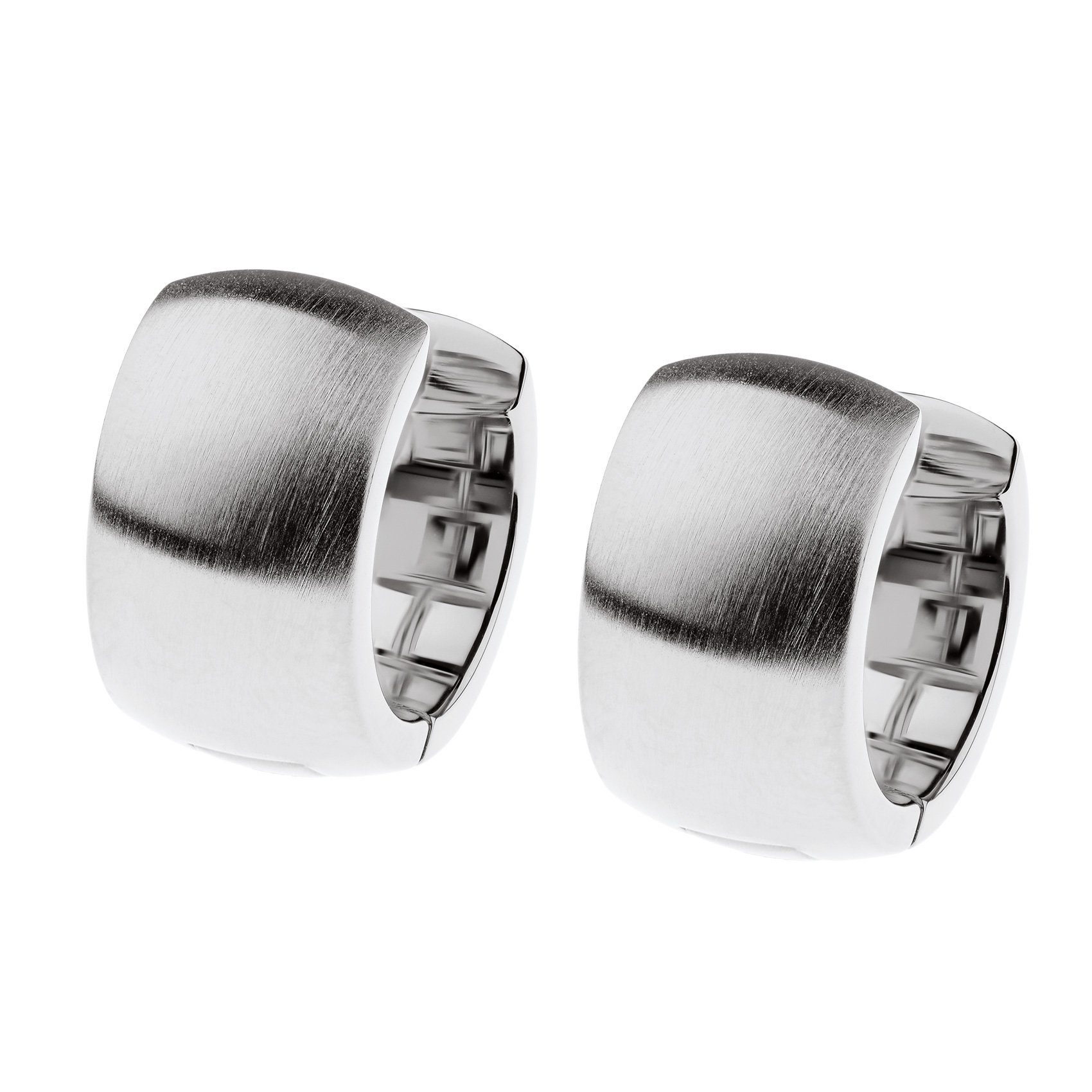 ERNSTES DESIGN Paar Creolen Scharniercreolen Ohrringe Edelstahl matt Ø 13 mm mehr