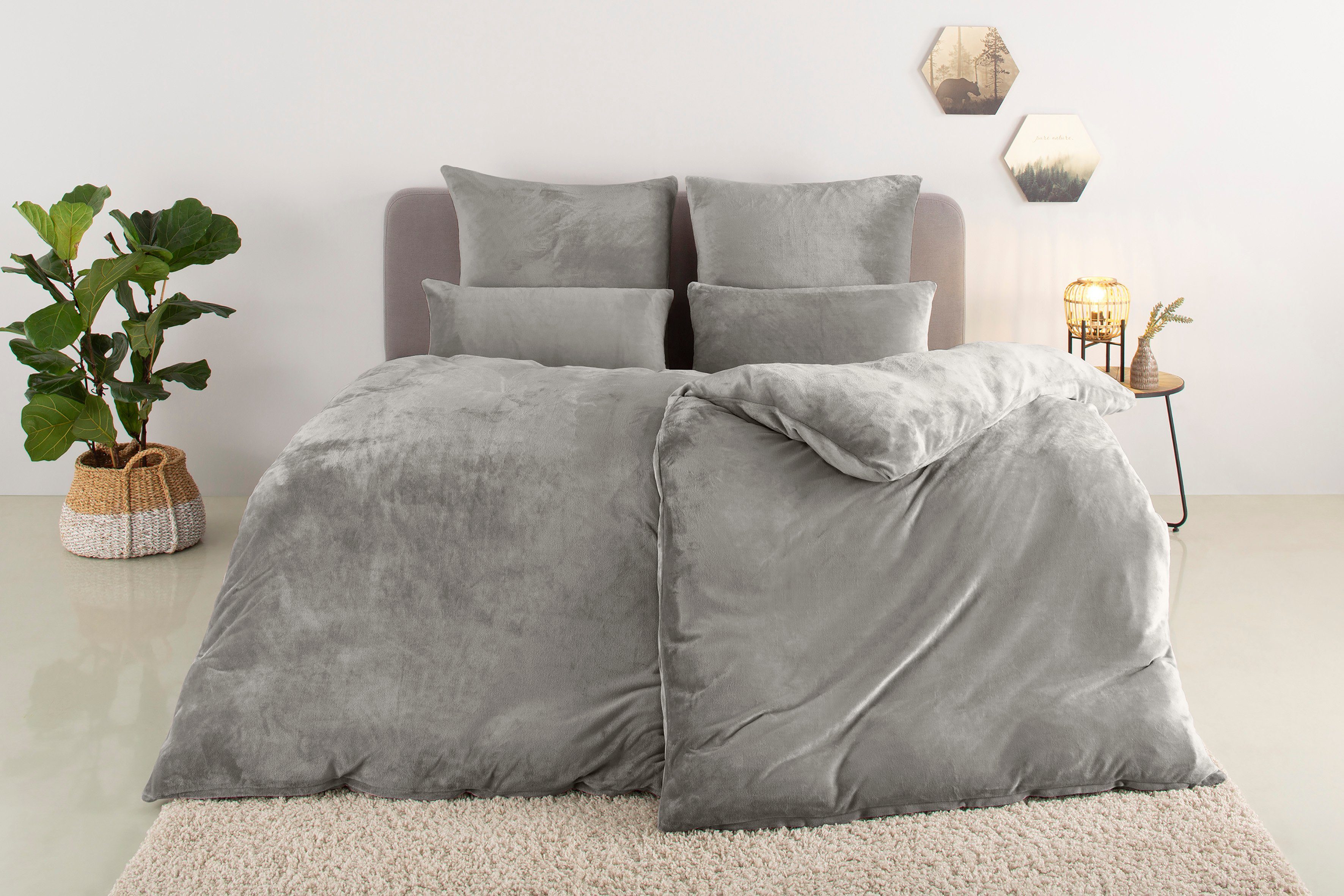 my home Bettwäsche Desner3, Microfaser, 3 teilig, Bettwäsche mit Reißversch günstig online kaufen