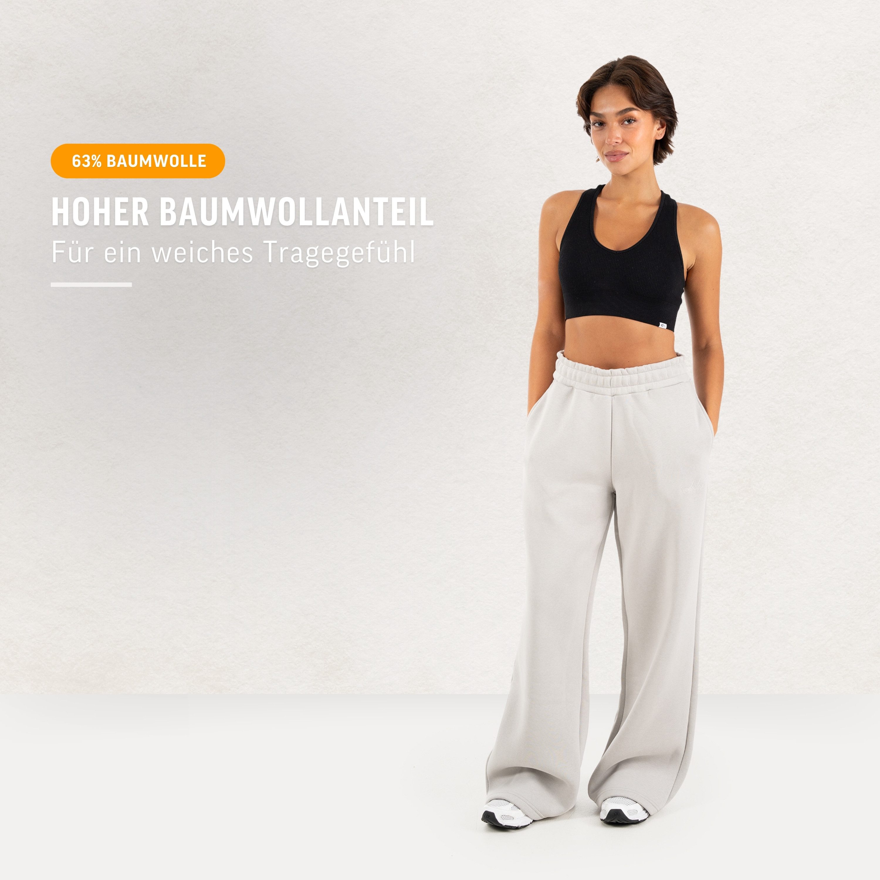 Smilodox Jogginghose Zadie Sweatpants Damen, Loose Fit, Wide Leg, für Gym & Freizeit aus Baumwolle, Slip-On, weich, elastisch, Komfort
