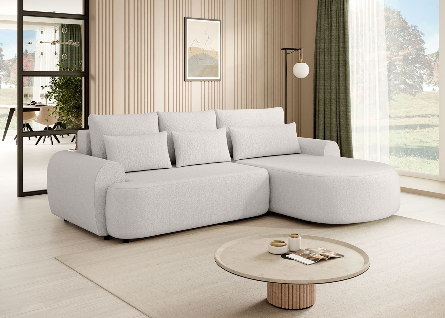 Beautysofa Ecksofa mit Schlaffunktion Olivio, mit Wellenfedern, gepolsterte günstig online kaufen