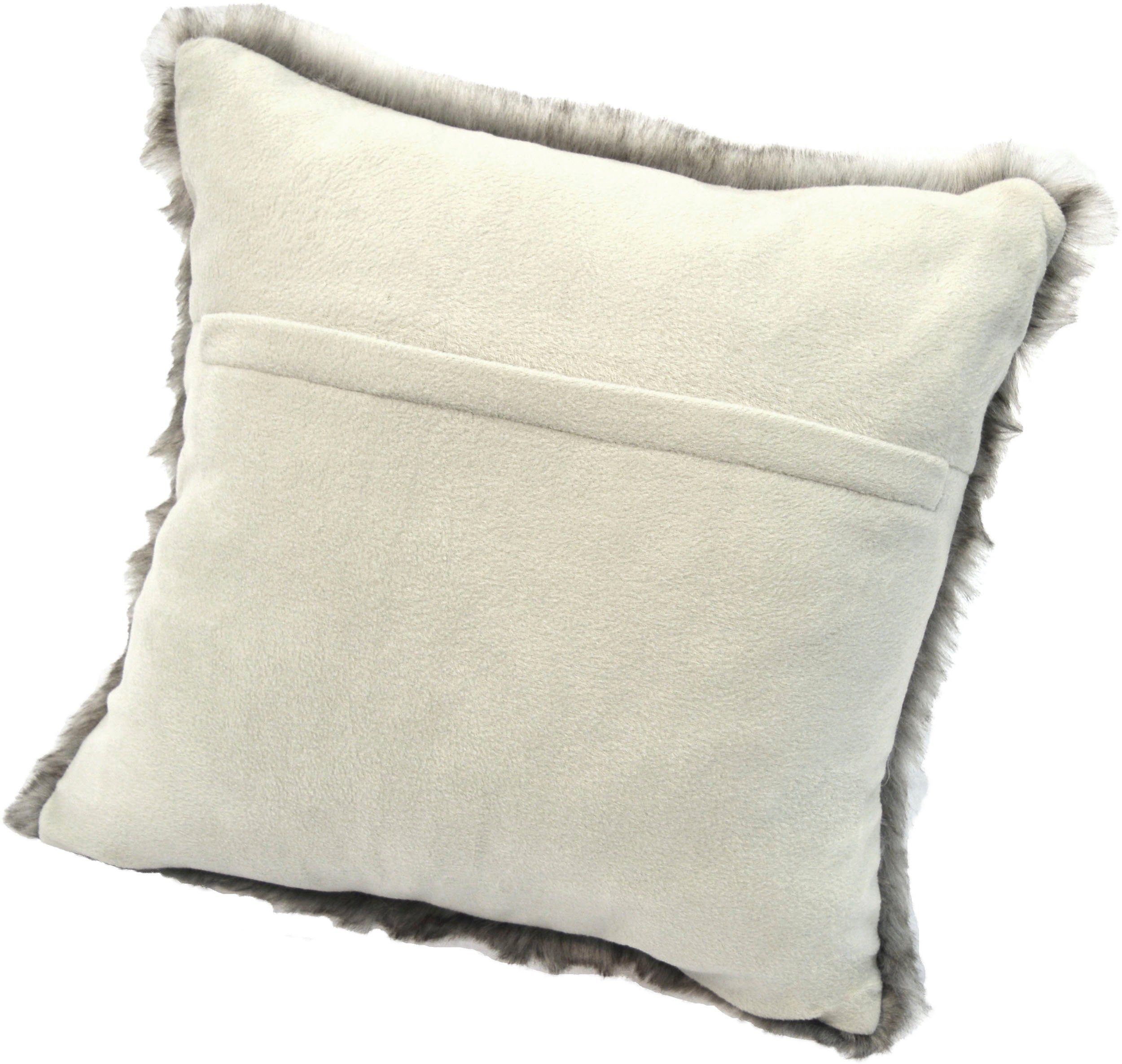 KiNZLER Kissenhülle Lupo, (1 Stück), Kunstfell, eckig, 40x40 cm, ohne Füllung, weich & kuschelig