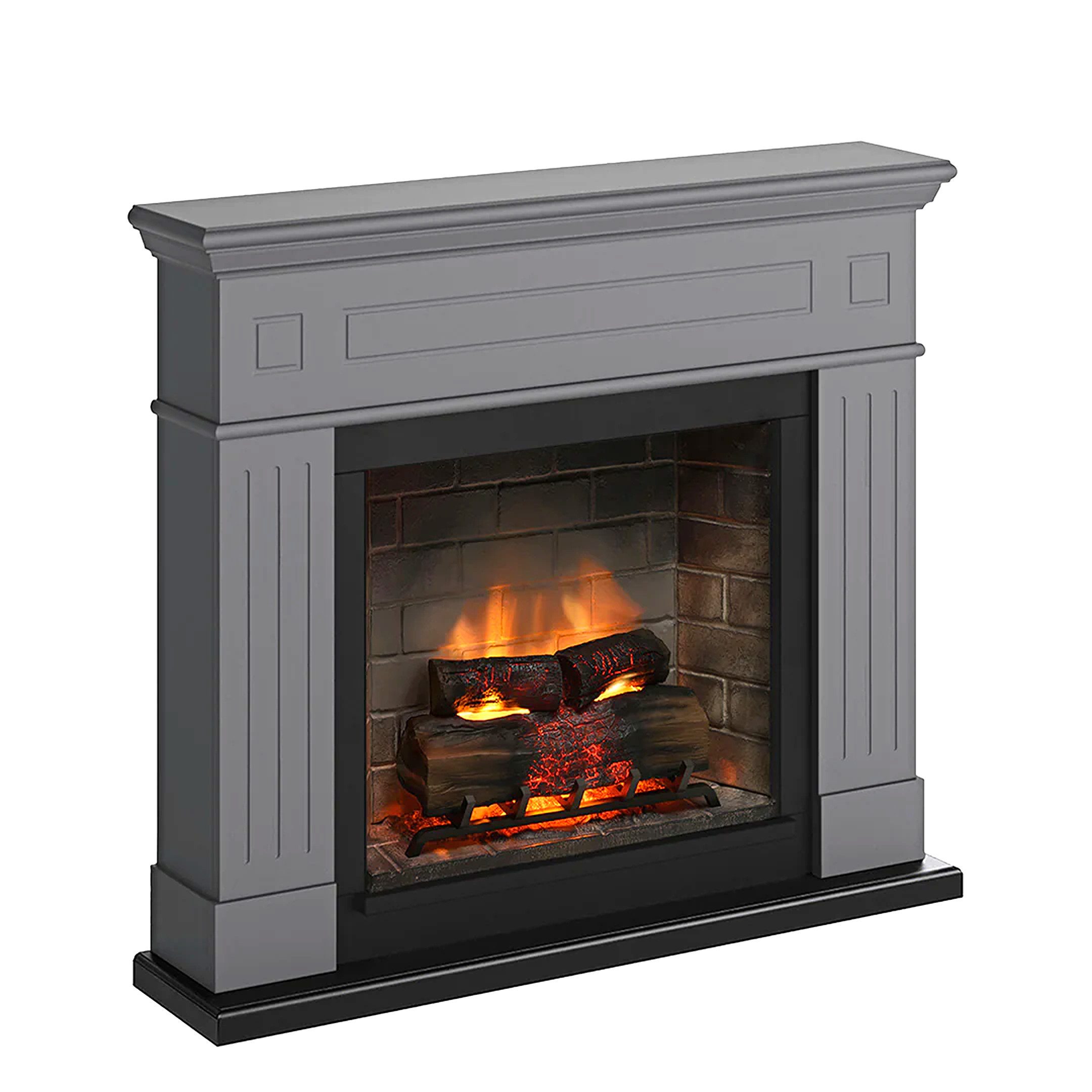 TAGU Elektrokamin Larsen Premium Elektrokamin grau der neuesten Generation 3D Flame