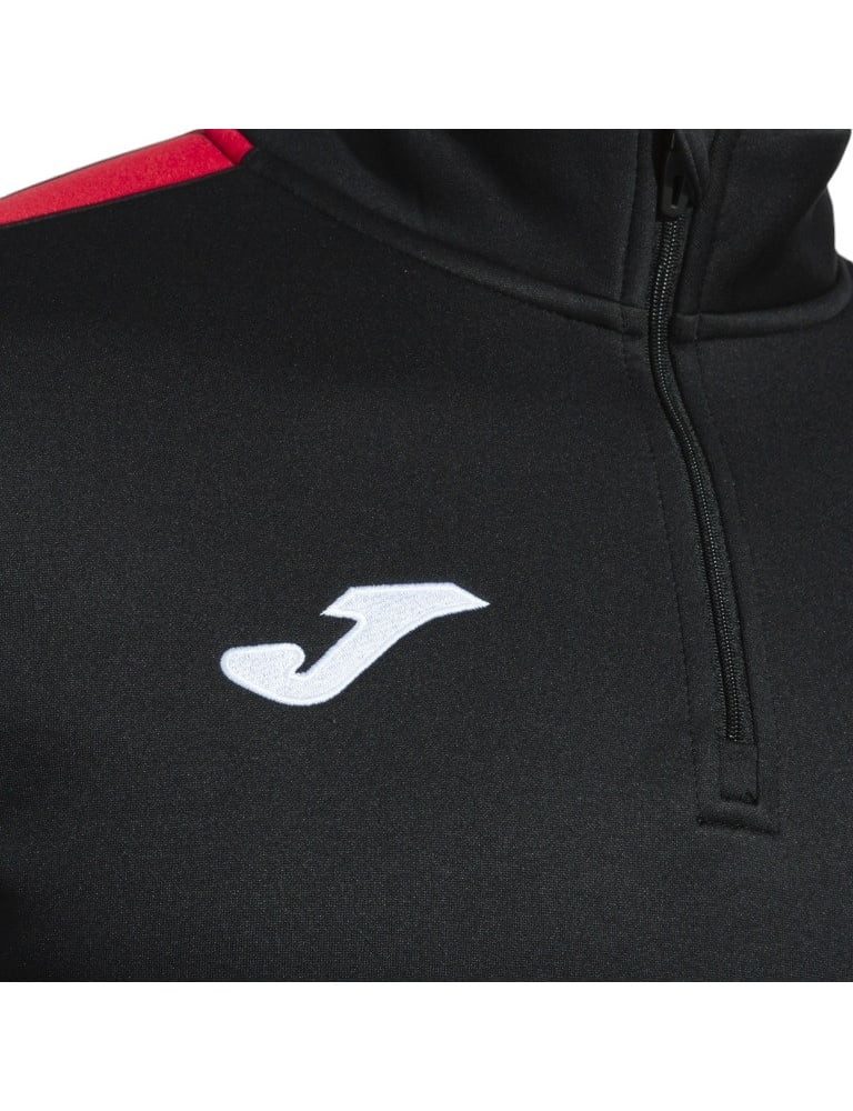 Joma Sweatshirt Pullover Olimpiada (Half-Zip, 100% Polyester) schwarz/rot Herren