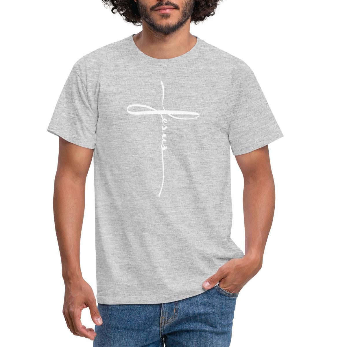 Spreadshirt T-Shirt Jesus Kreuz Christlich Männer T-Shirt (1-tlg) günstig online kaufen