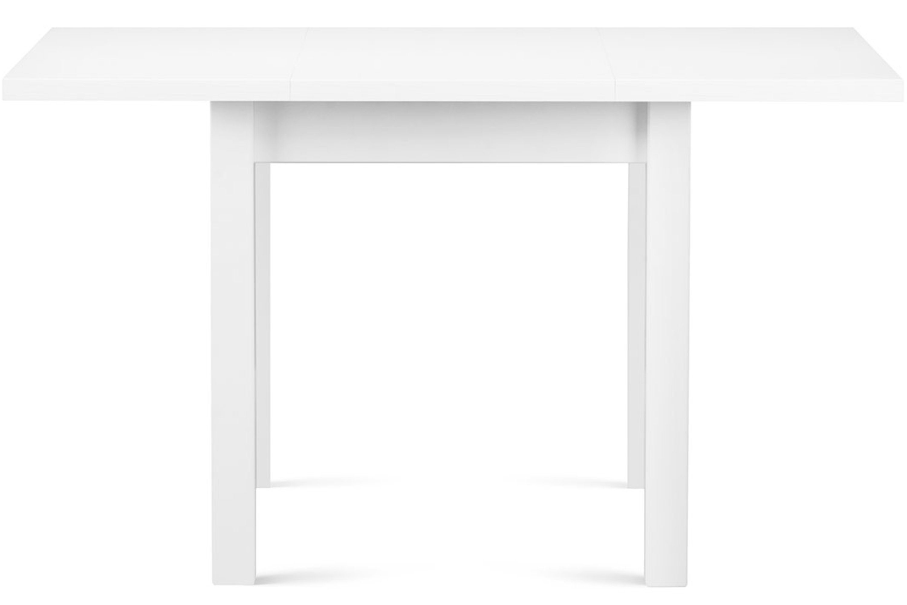 Konsimo Esstisch weiß SALUTO ausziehbar 110cm, weiß quadratisch Küchentisch | 80x80cm, bis weiß | Esszimmertisch