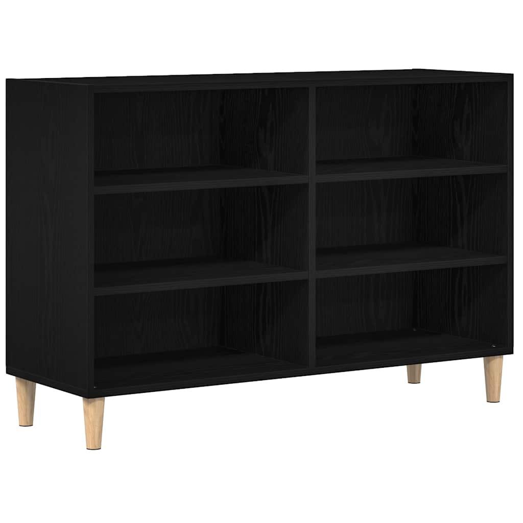 vidaXL Fächerschrank Sideboard Schwarz Eichen-Optik 103,5 x 35 x 70 cm Holz günstig online kaufen
