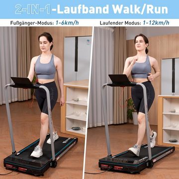 CITYSPORTS Laufband WP3S Klappbares Laufband für Zuhause 1400W Walking/Jogging Pad (Tool Kits, Schmiermittel), 1-12km/h Max.Tragfähigkeit 110 kg, Bluetooth APP-Funktion