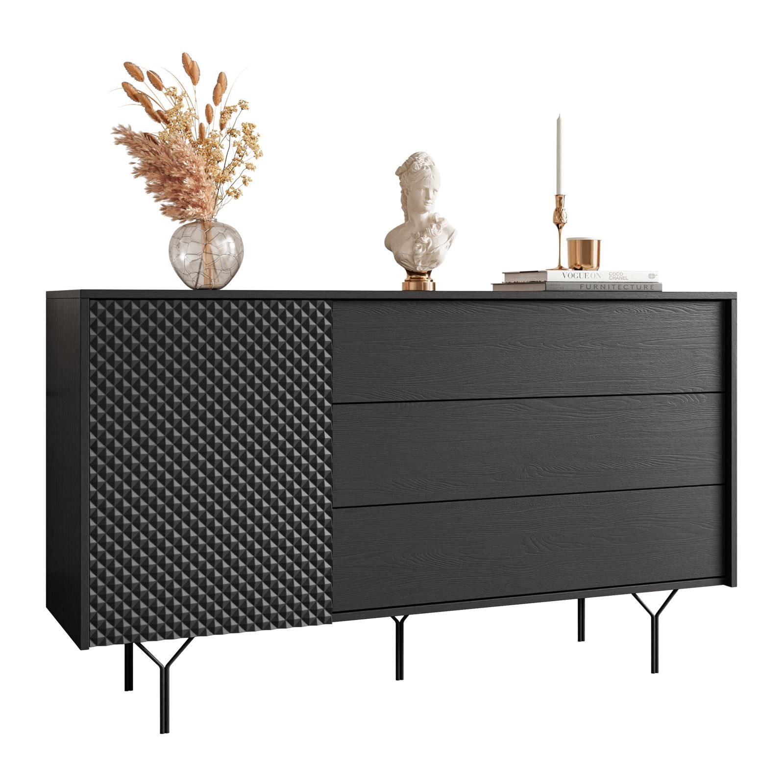 Lookway Kommode RICHMOND mit einer Tür und Schubladen (1x Kommode)