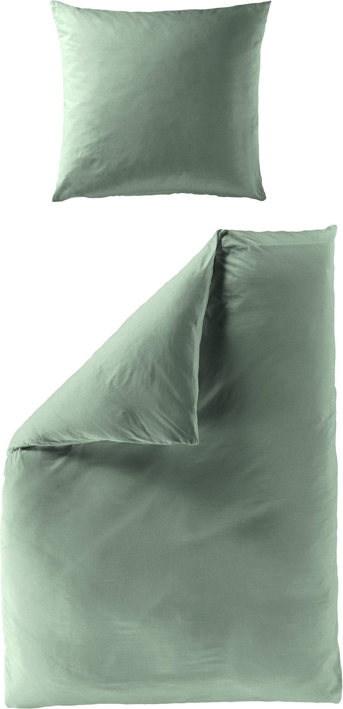 BIERBAUM Bettwäsche Elegant uni, Mako-Satin, 2 teilig, Mako-Satin, 100 % Baumwolle, Uni, pflegeleicht
