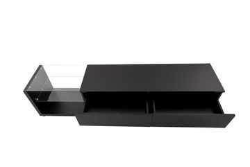 autolock TV-Schrank Lowboard Hochglanz-TV-Schranktisch TV-Tisch mit LED-Beleuchtung Glastrennwände variable Laterne natürlichen mit modernem Design