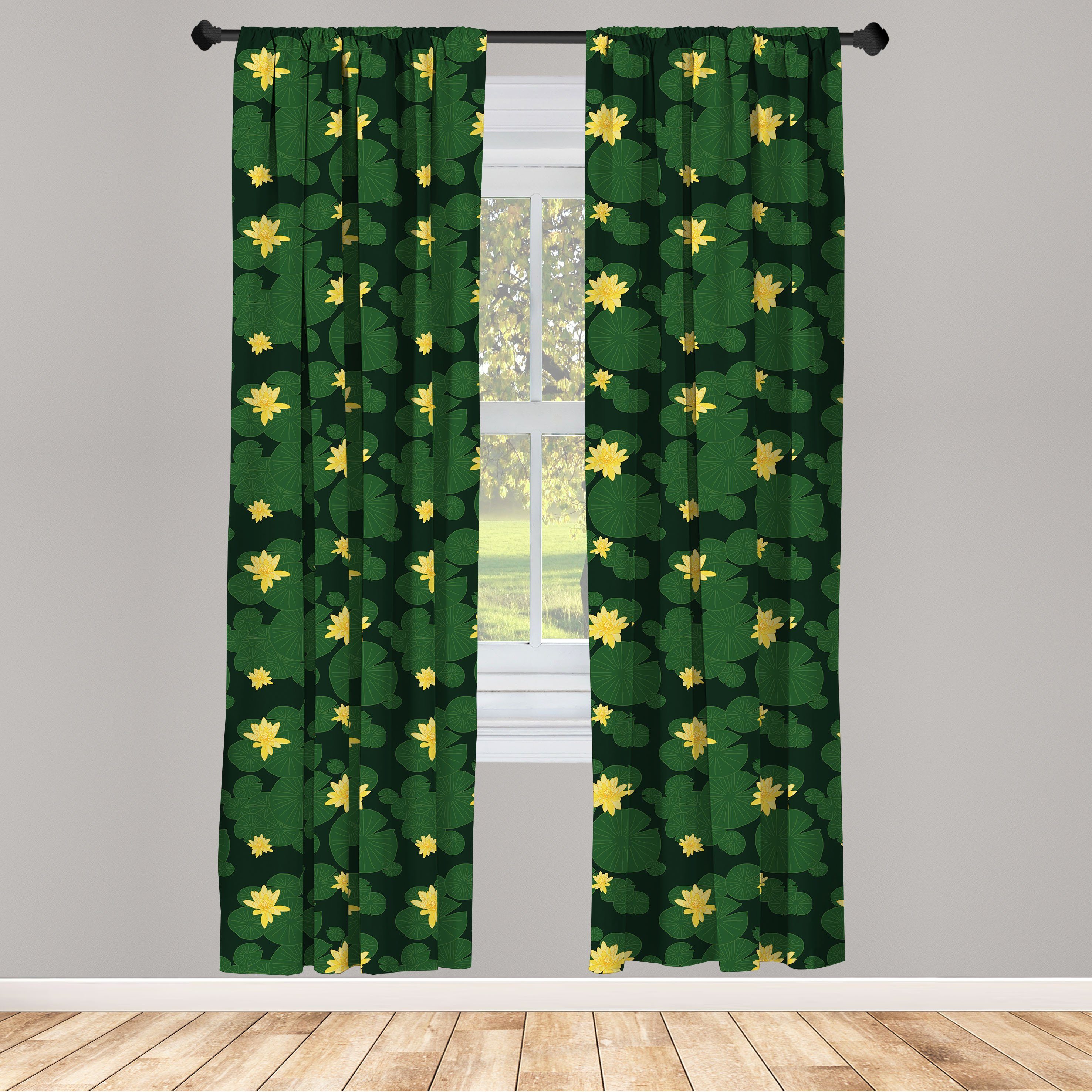 Gardine Vorhang für Wohnzimmer Schlafzimmer Dekor, Abakuhaus, Microfaser, Lotus Blume Reinheit