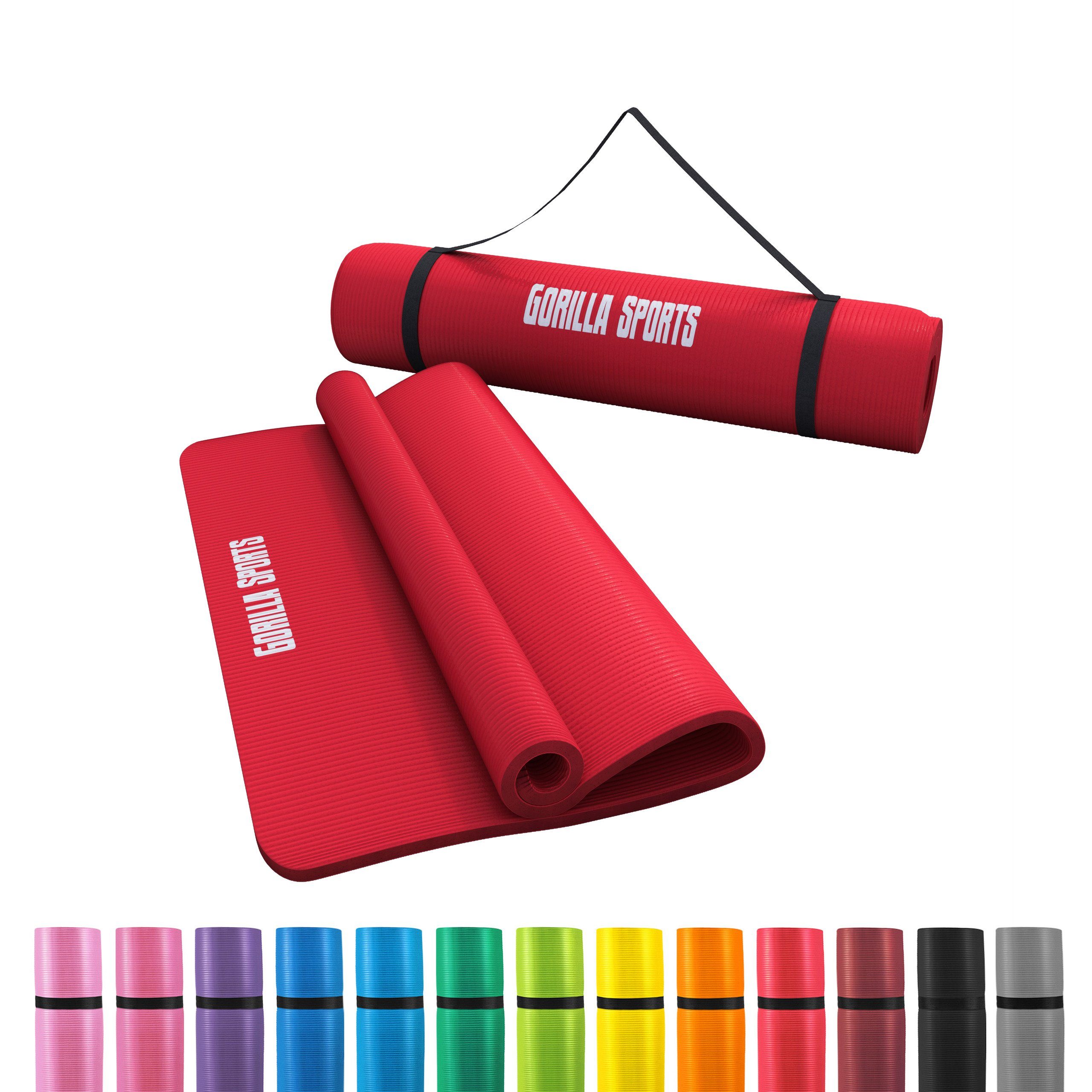 Yogamatte 190x60cm / 190x100cm, Tragegurt, Rutschfest - Fitnessmatte, Gymnastik