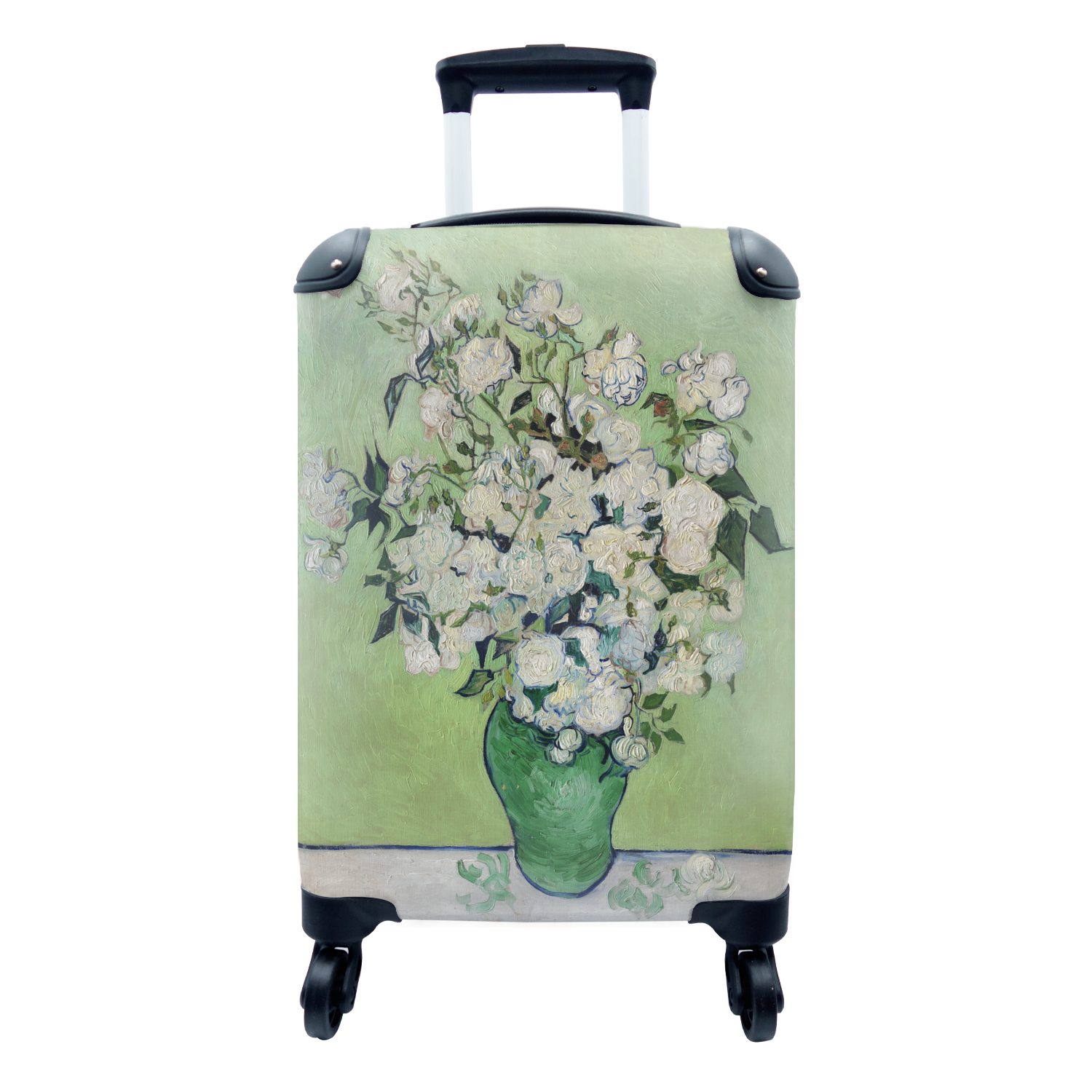 MuchoWow Handgepäckkoffer Vase mit Rosen - Vincent van Gogh, 4 Rollen, Reisetasche mit rollen, Handgepäck für Ferien, Trolley, Reisekoffer