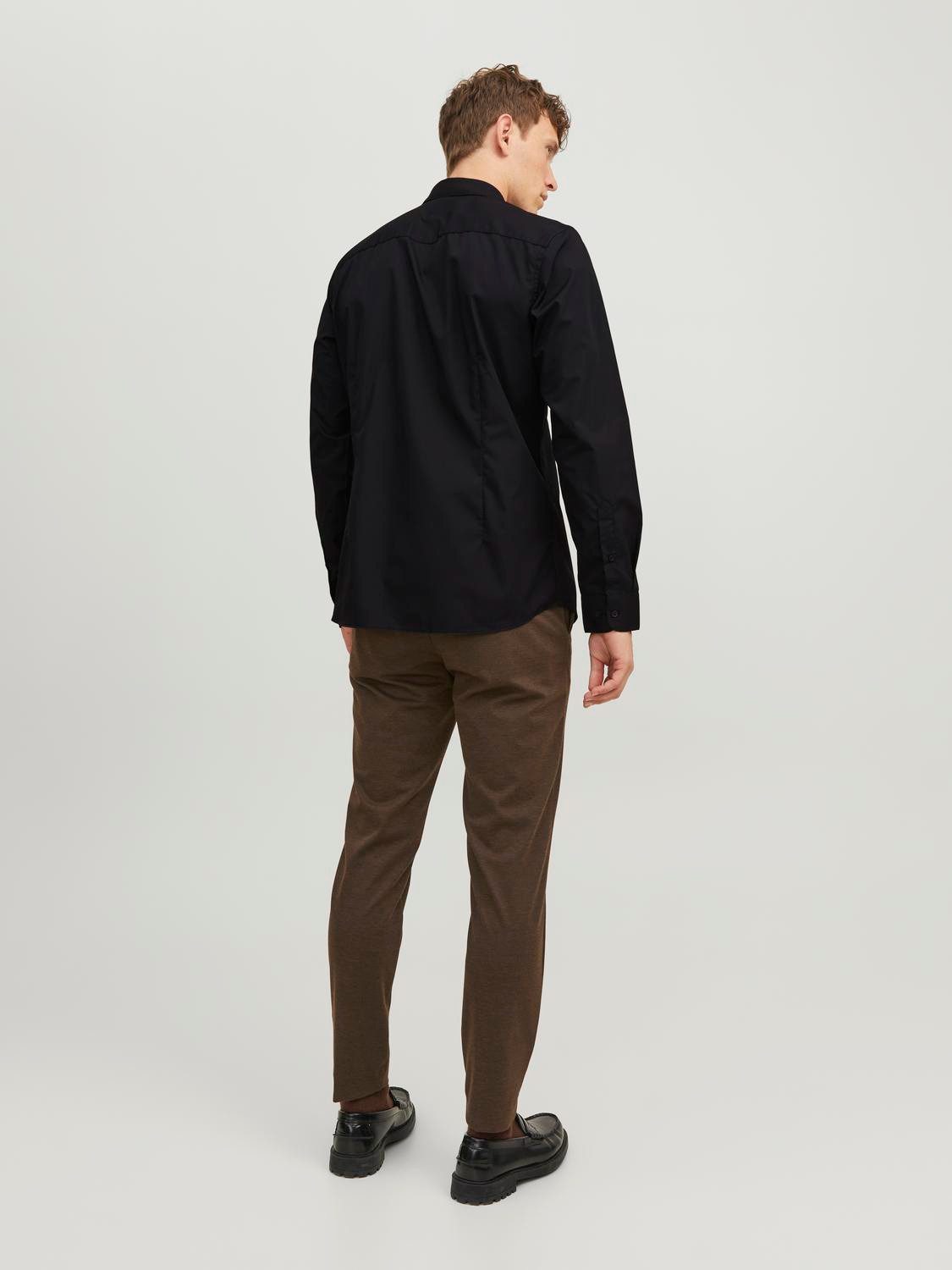 Jack & Jones Langarmhemd JJJOE SHIRT LS PLAIN Materialmix, slim fit