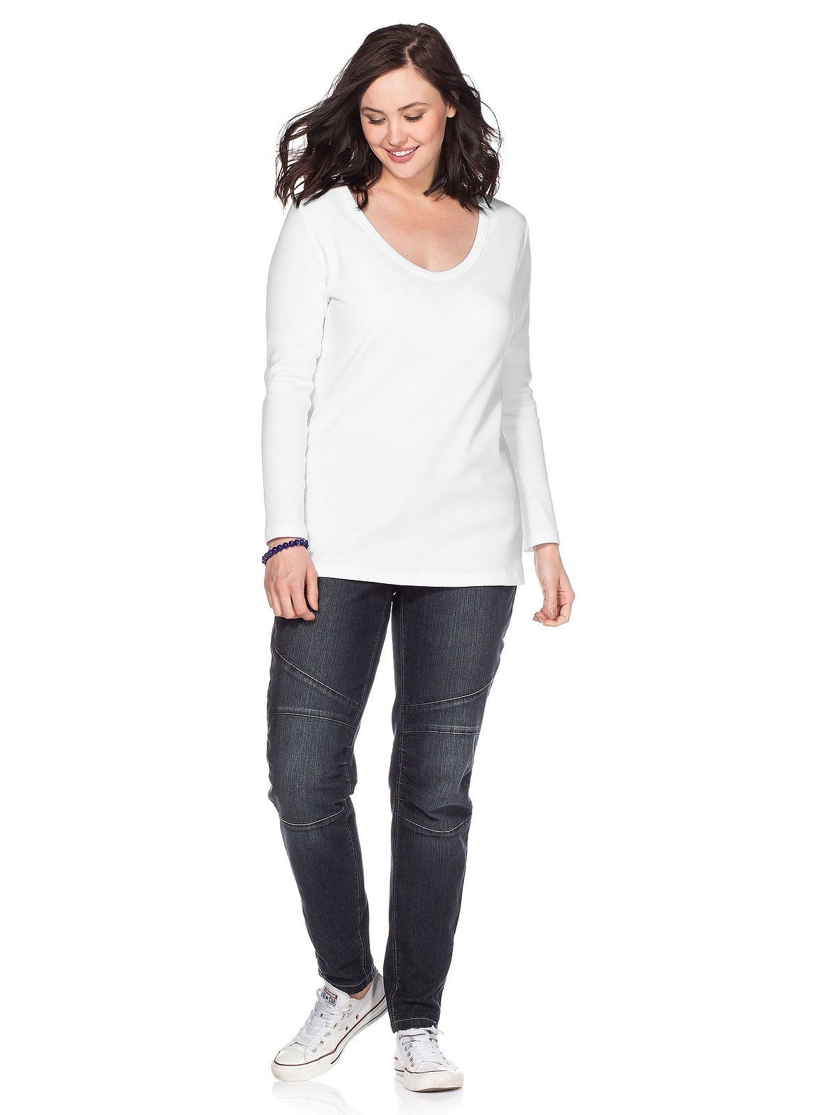 Sheego Langarmshirt Große Größen aus Baumwolle