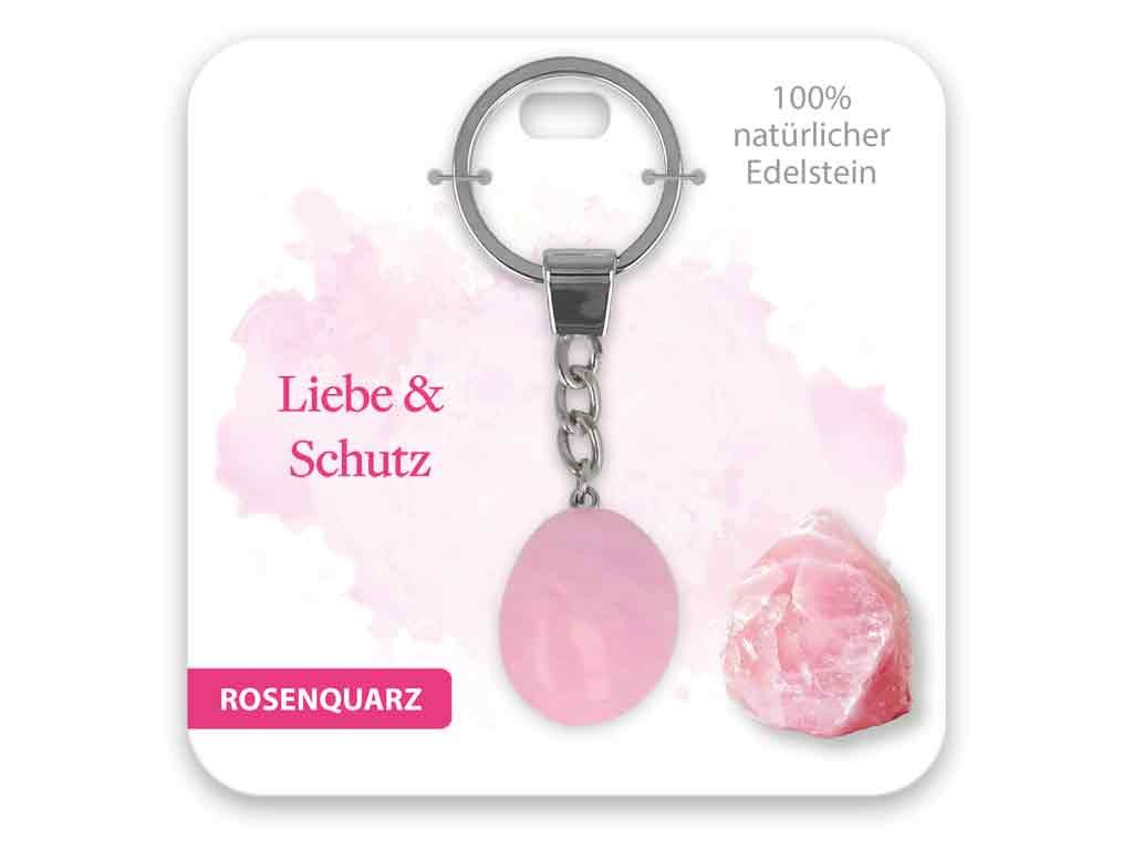 Schlüsselanhänger Set Edelstein Schlüsselanhänger Rosenquarz Liebe und Schutz