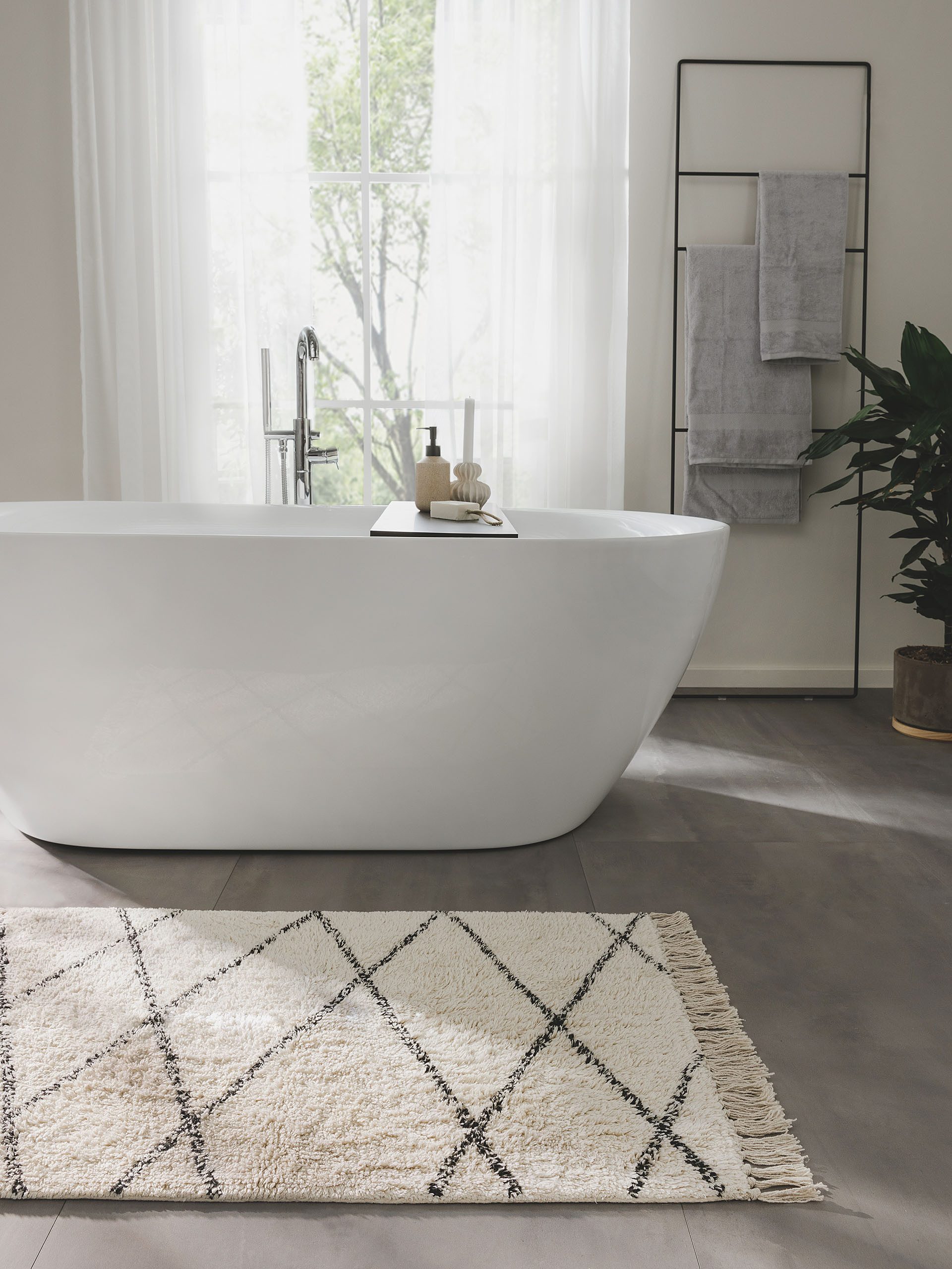 benuta Badematte Naomi, Höhe 6 mm, Baumwolle, rechteckig, 100% Baumwolle, h günstig online kaufen