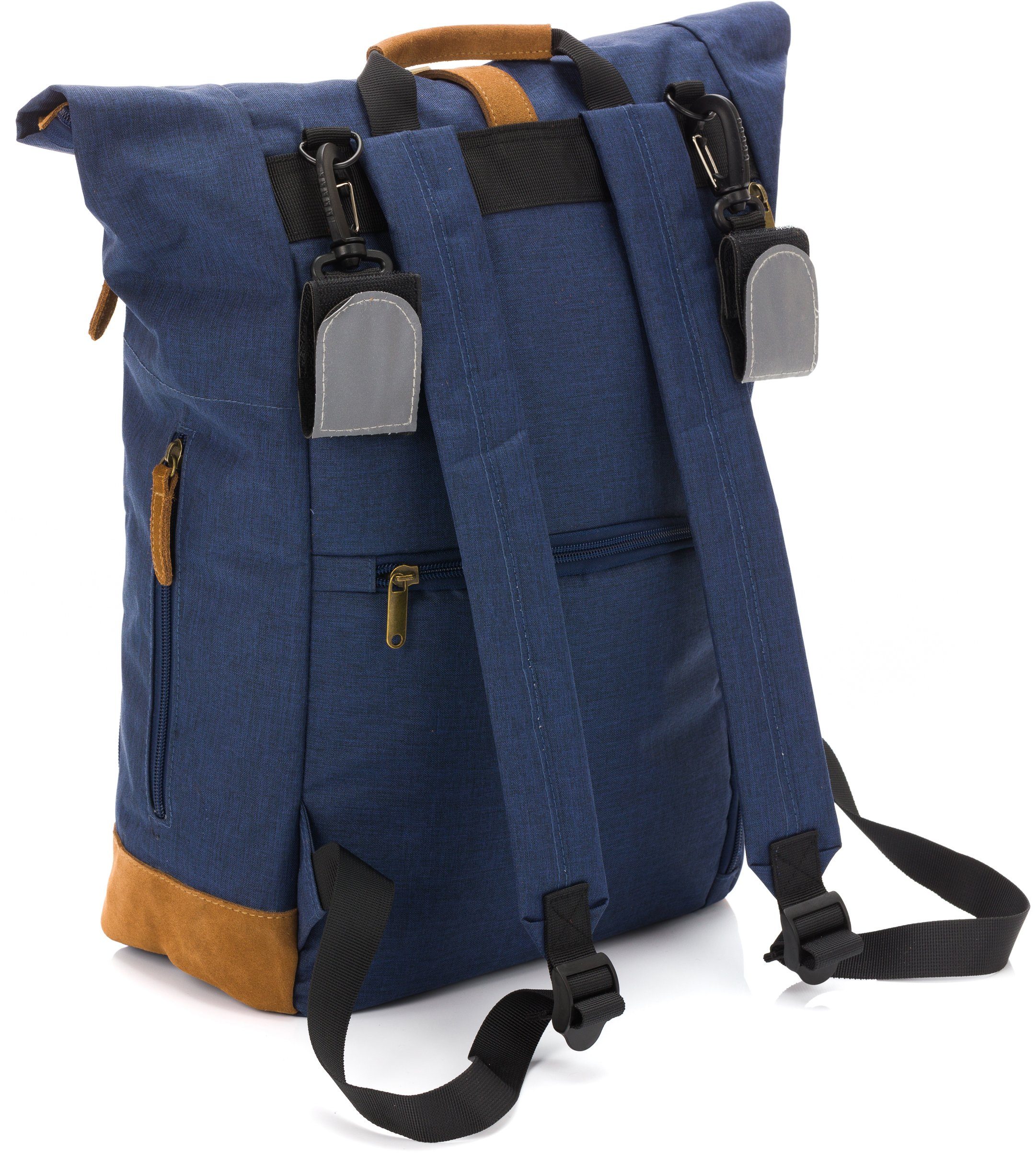 Fillikid Wickelrucksack Berlin, navy melange, inkl. Wickelauflage