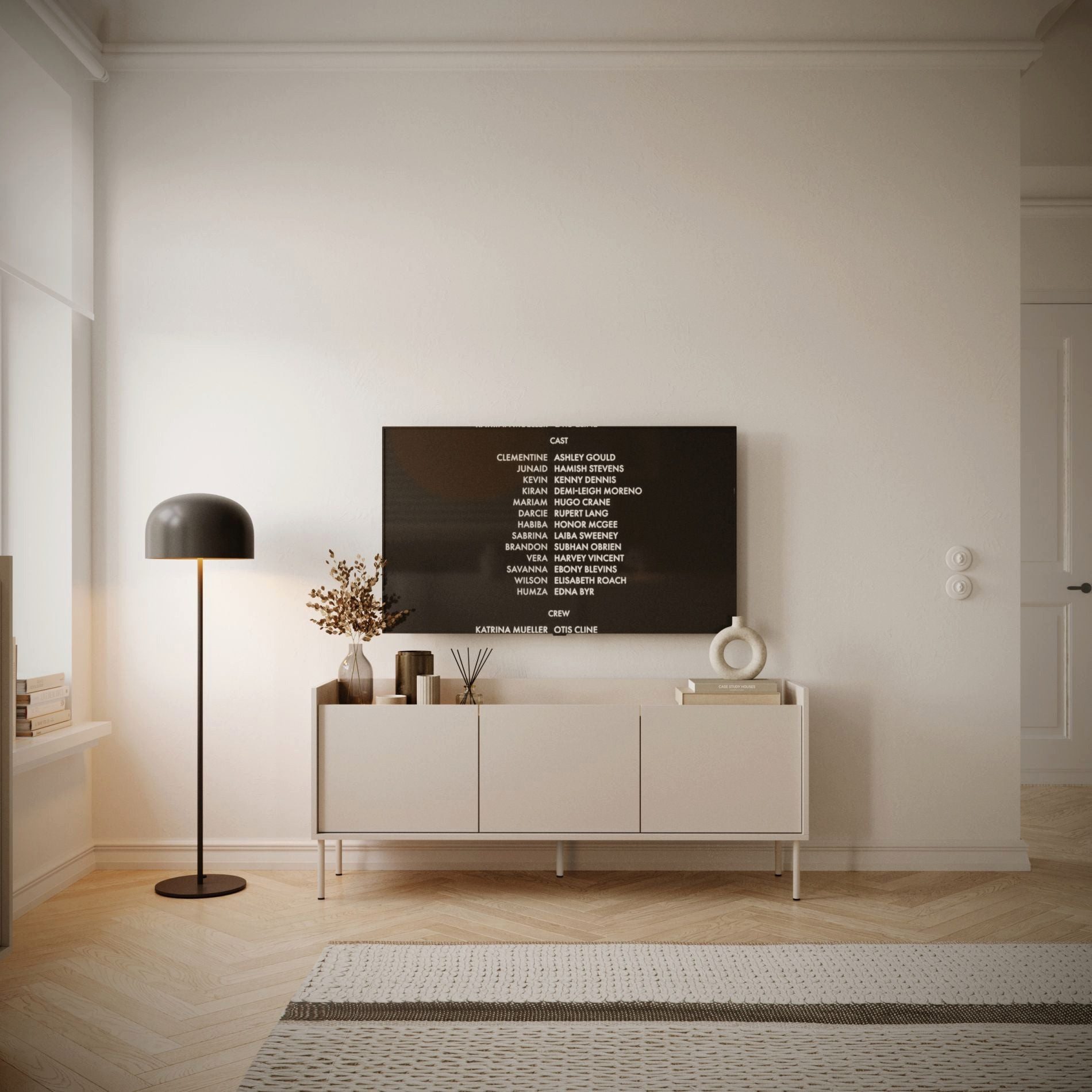 Selsey TV-Schrank TOVI Lowboard mit Stauraum und Metallfüßen, 175 / 140 cm breit