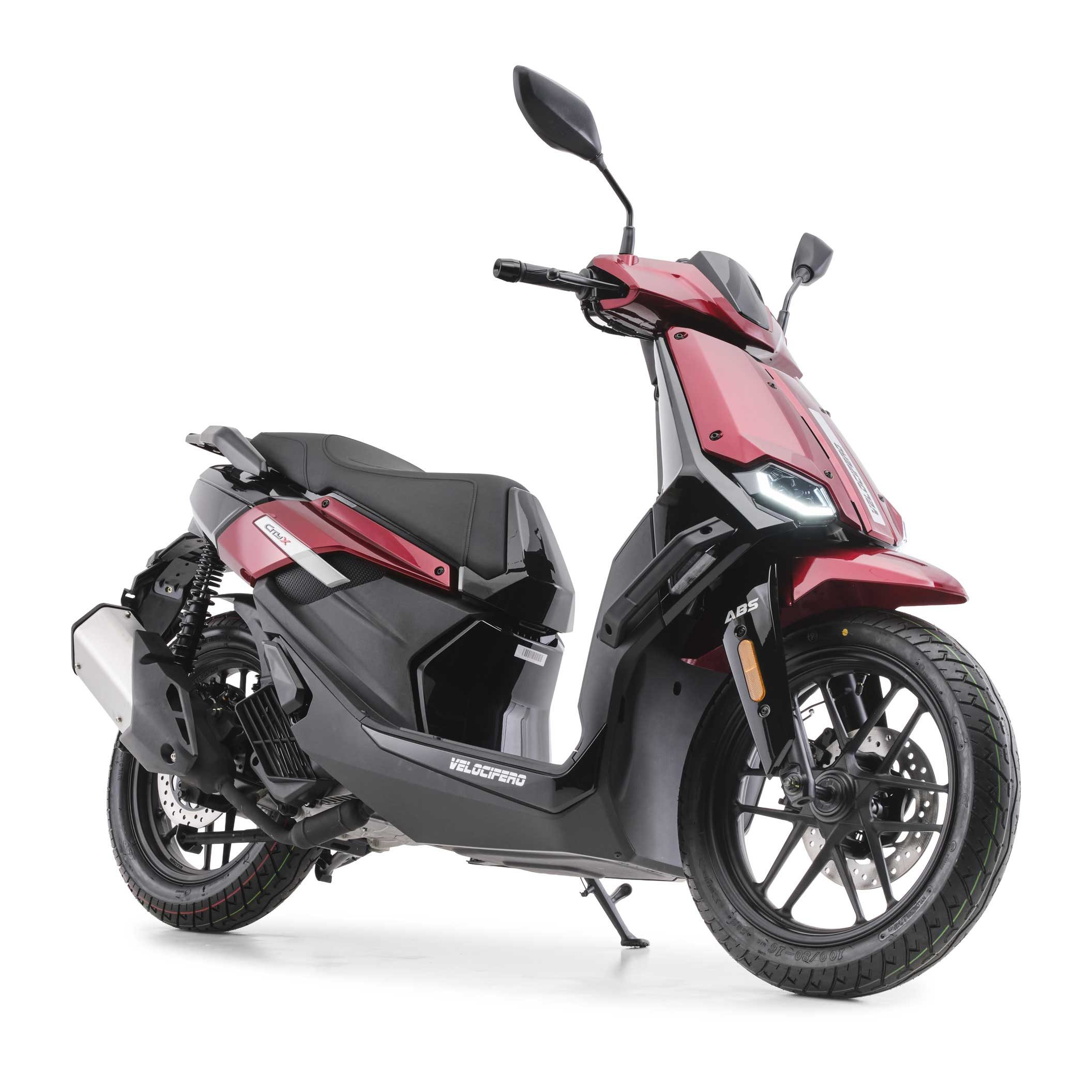 Velocifero Motorroller CITY X, 125 ccm, 99 km/h, Euro 5+, LED Beleuchtung, 16 Zoll Räder, 5 Zoll TFT Tacho, Keyless Go