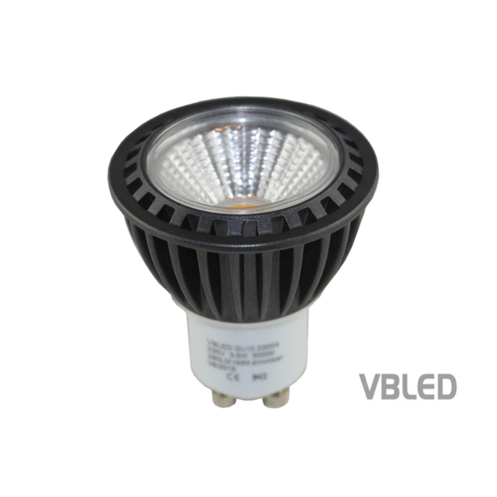 VBLED LED LED Leuchtmittel, Set Einbaustrahler Einbaustrahler wechselbar, warmweiß 10er rund mit LED gebürstet
