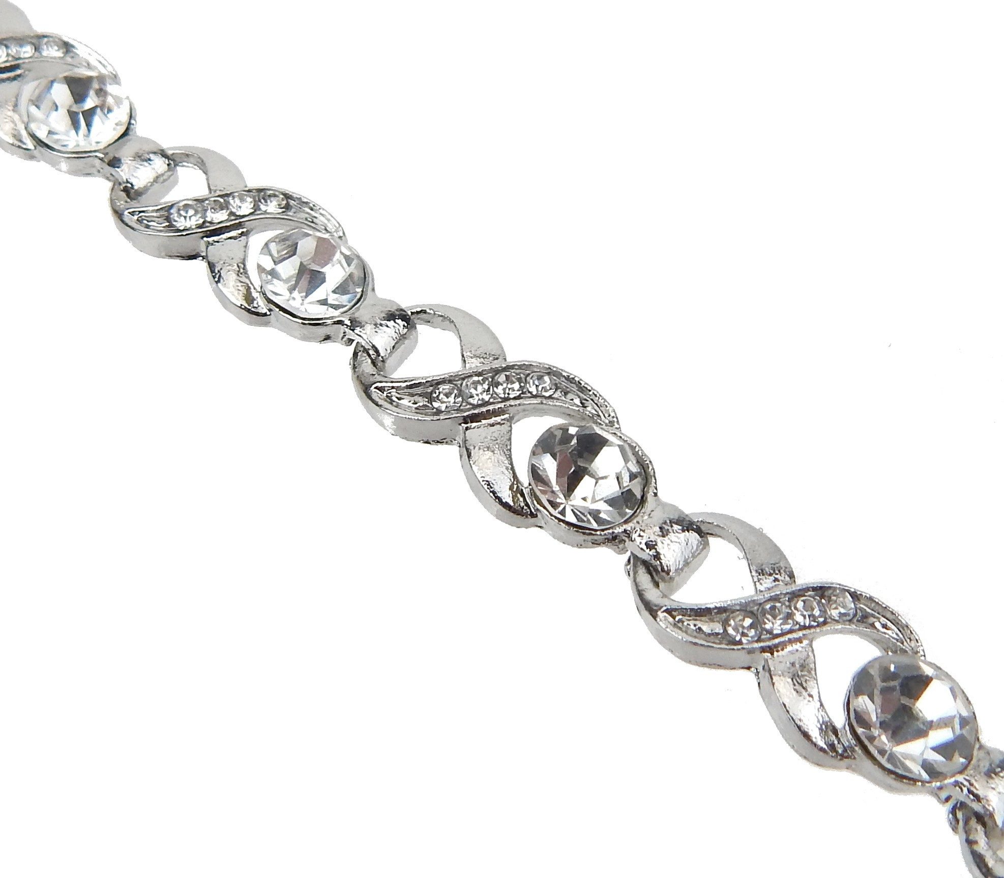 Ella Jonte Armband, silber Strass 16 - 23 cm Glitzer Gliederarmband Brautsc günstig online kaufen