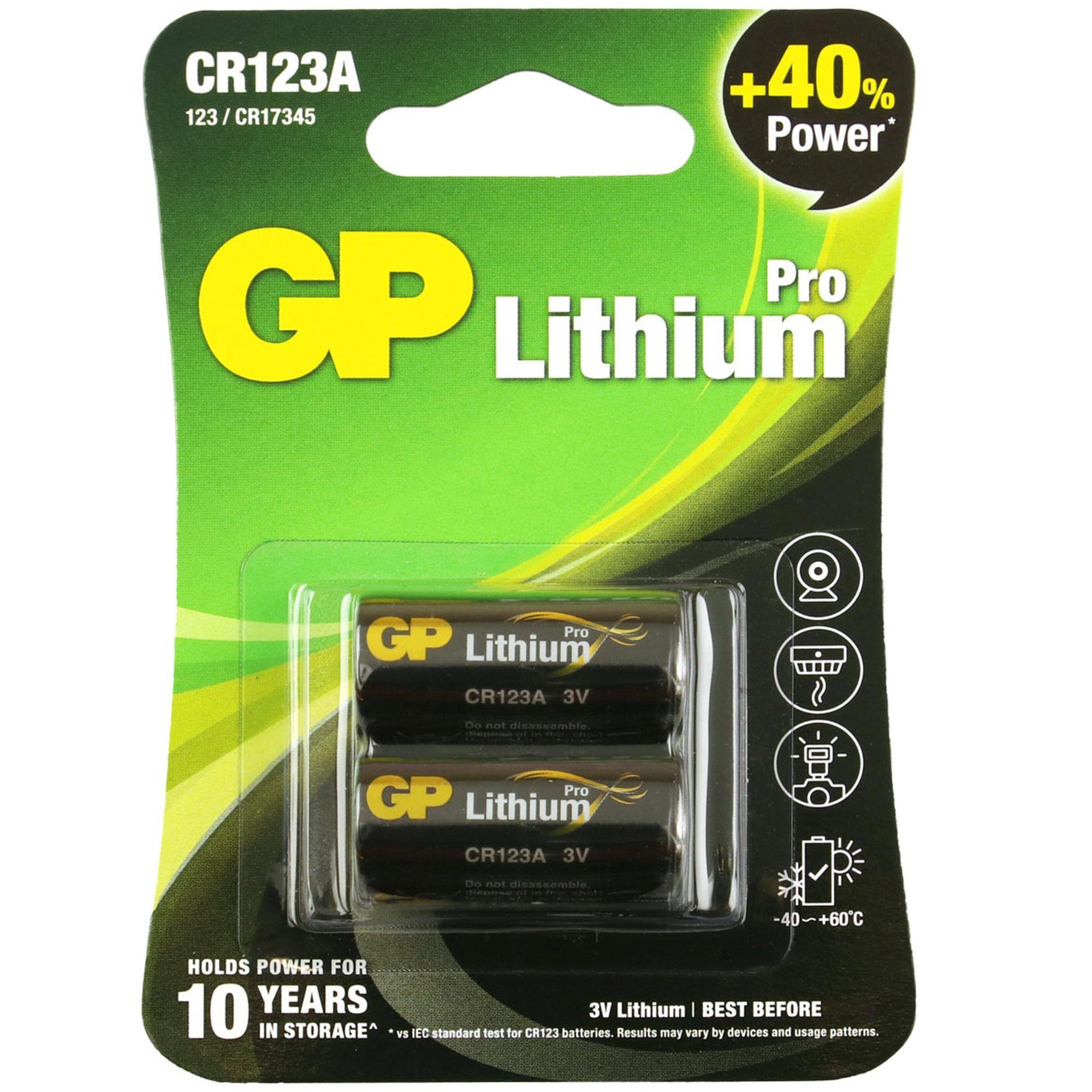 GP CR123A Batterie Lithium Batteries 3V 2 V) Stück GP (3,0 Batterie, Pro