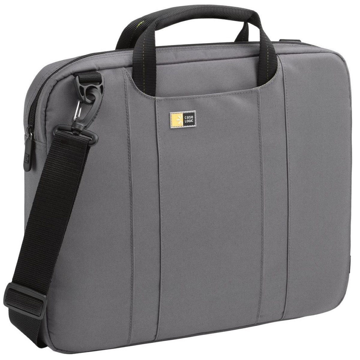 Case Logic Laptoptasche Notebook-Tasche Nylon Grau 12" bis 14", Gepolsterte  Business Hülle, Vordertaschen, gepolsterter Schultergurt, passend für 12,4"  12,6" 13" 13,3" 13,5" 14" 14,1" 14,2" Zoll Laptop