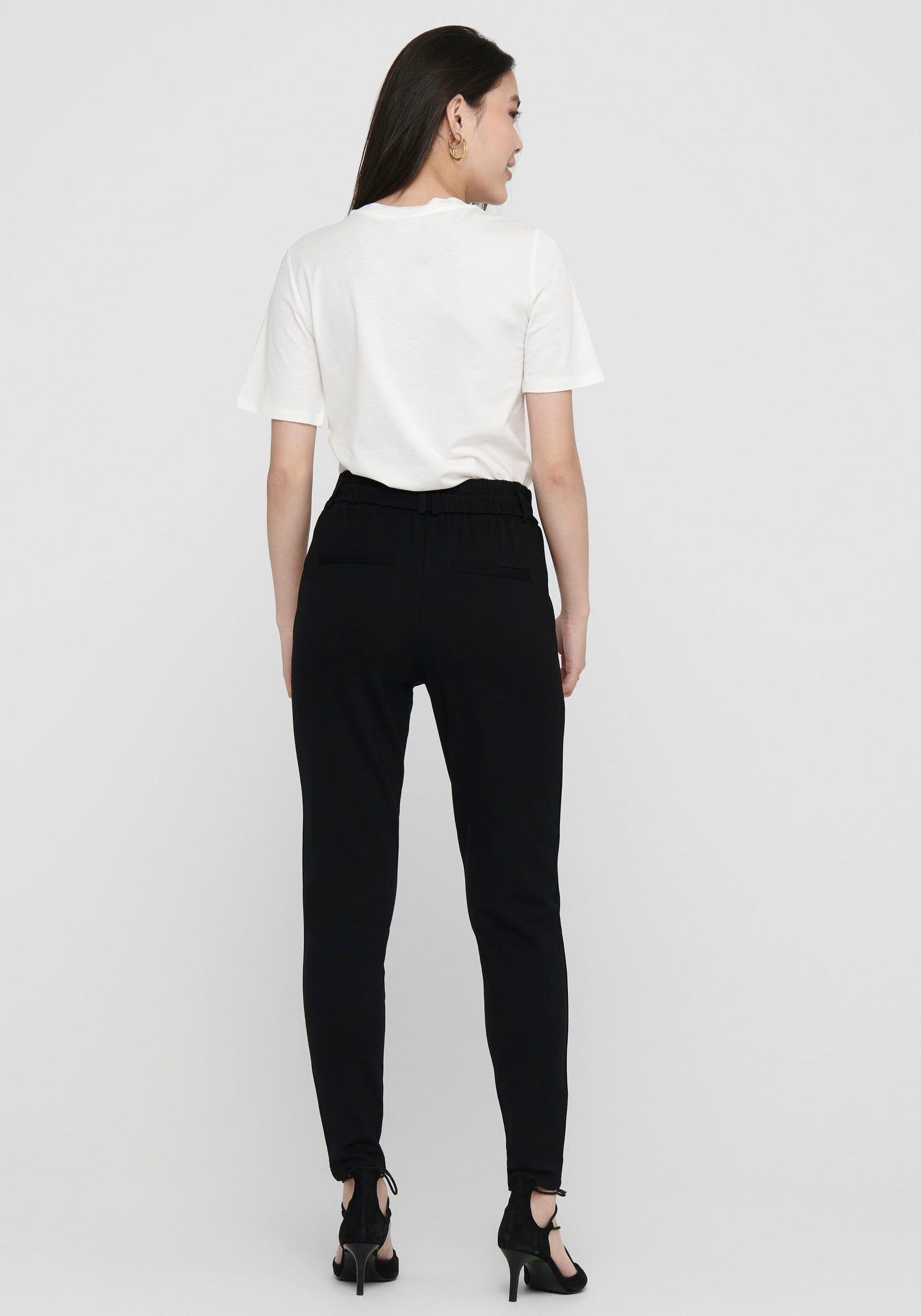 ONLY Jogger Pants ONLPOPTRASH – Joggerhose mit Tunnelzugbund und Stretch casual, Milano Rib, regular fit, Viskosemischung