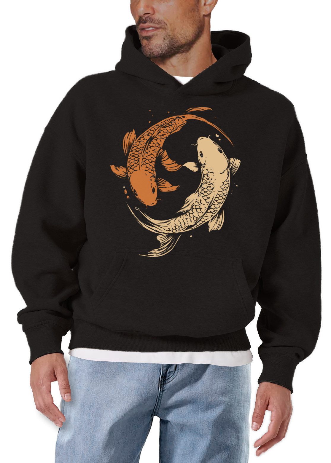 MAKAYA Kapuzenpullover Herren Yoga Motiv Namaste Sweatshirt Yin Yang Medita günstig online kaufen