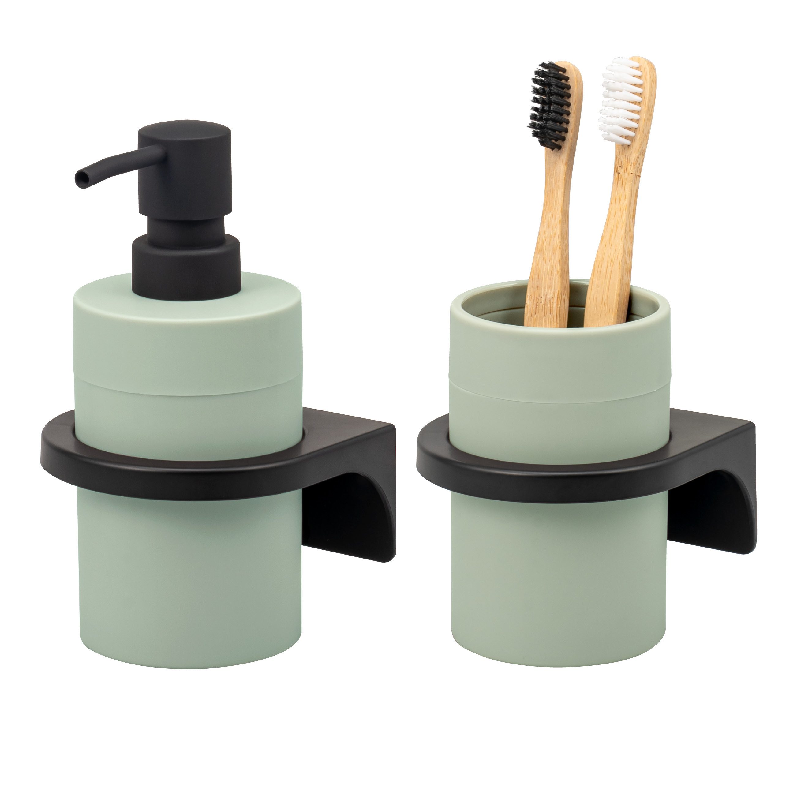 bremermann Badaccessoire-Set Bad-Serie SAVONA Softtouch inkl. Wandhalter, rund, 2 tlg.