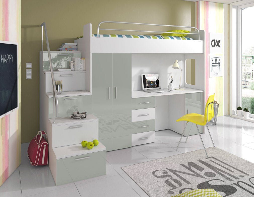 Luxusbetten24 Hochbett Kinderhochbett Dream mit Schreibtisch, günstig online kaufen