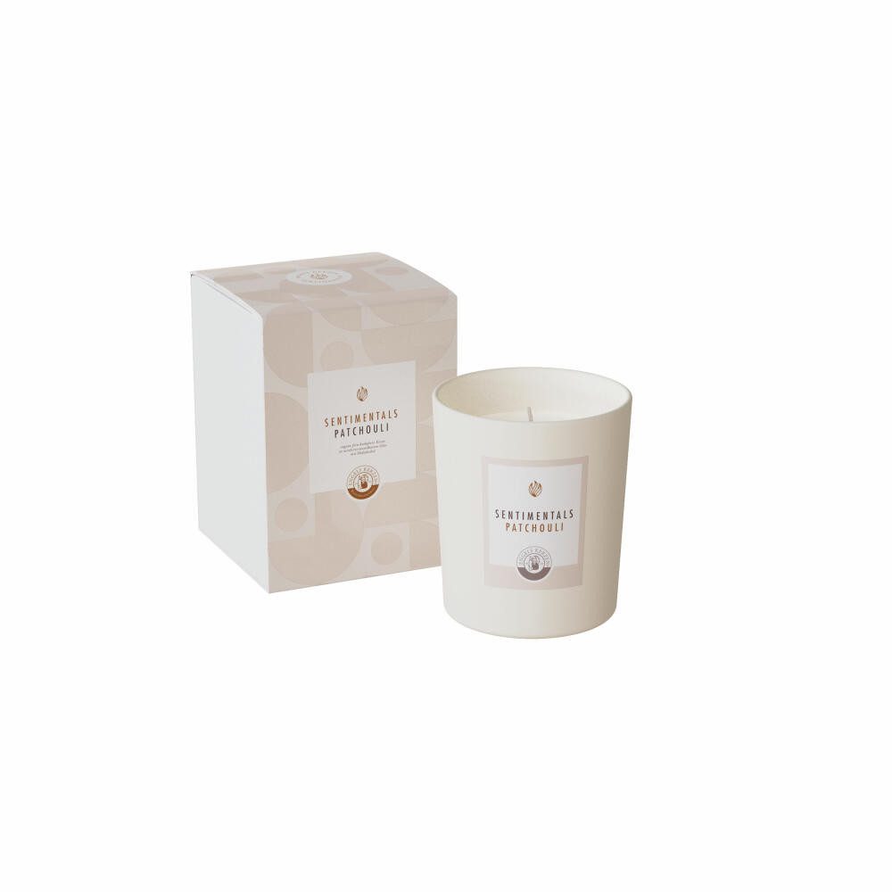 Duftkerze Sentimentals M im Glas - Patchouli, Weiß, 13 cm
