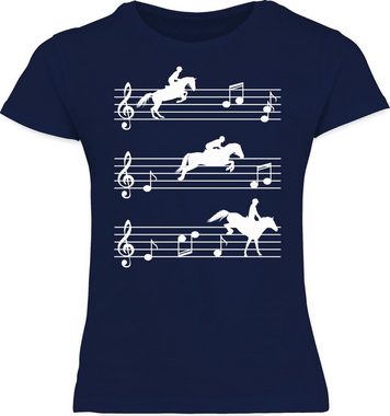 Shirtracer T-Shirt Pferde auf Musiknoten - weiß Pferd