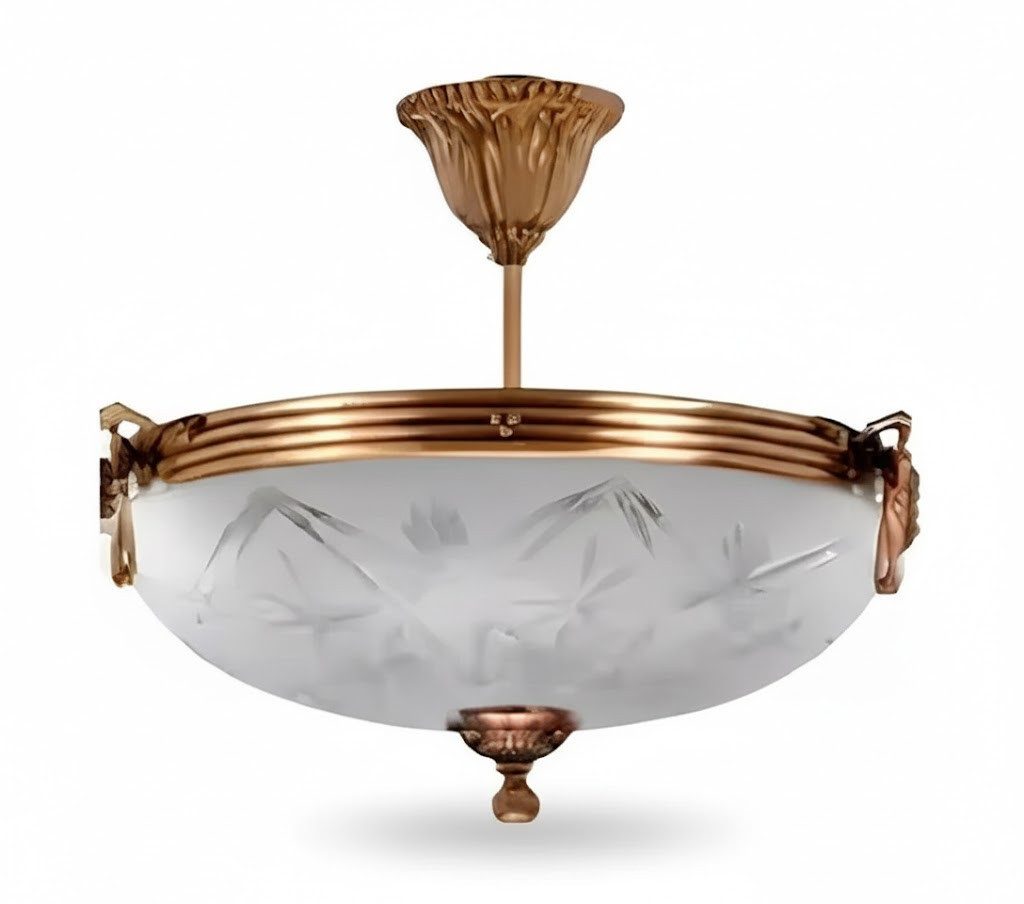 JVmoebel Deckenleuchten Stilvoller Deckenleuchter aus Glas in Gold und Grau Sofort, Leuchtmittel wechselbar, Made in Europa