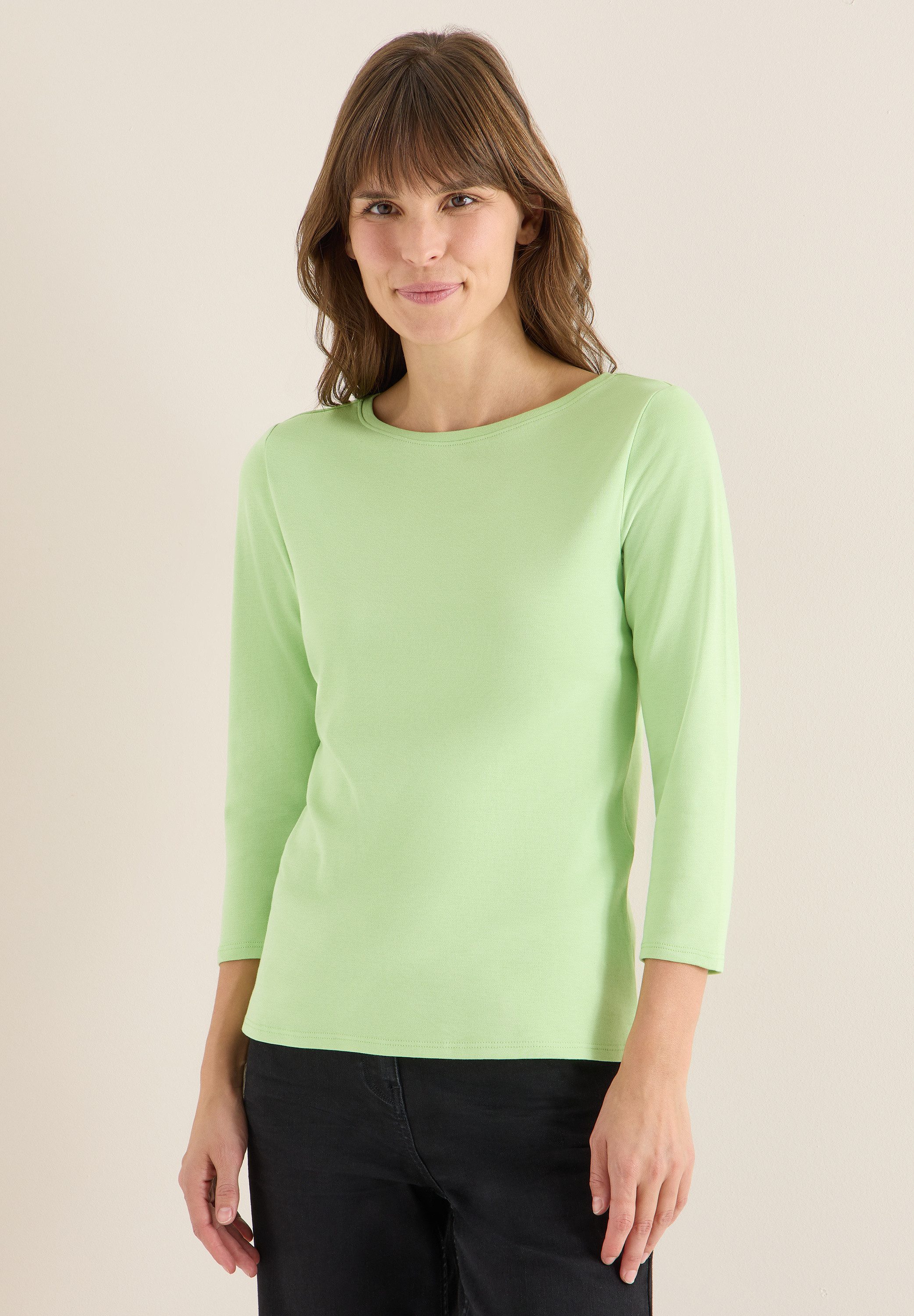 CECIL 3/4-Arm-Shirt aus reiner Baumwolle